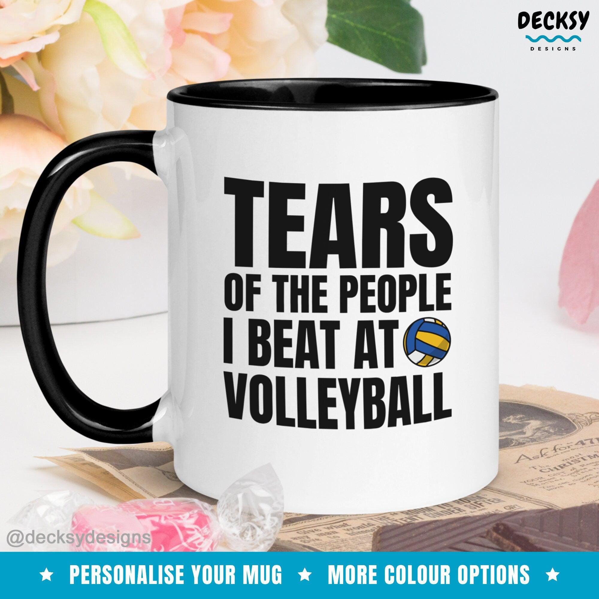 Volleyball Mug, Volleyball Player Gift-Home & Living:Kitchen & Dining:Drink & Barware:Drinkware:Mugs-DecksyDesigns-White Mug 11 oz-NO PERSONALISATION-DecksyDesigns