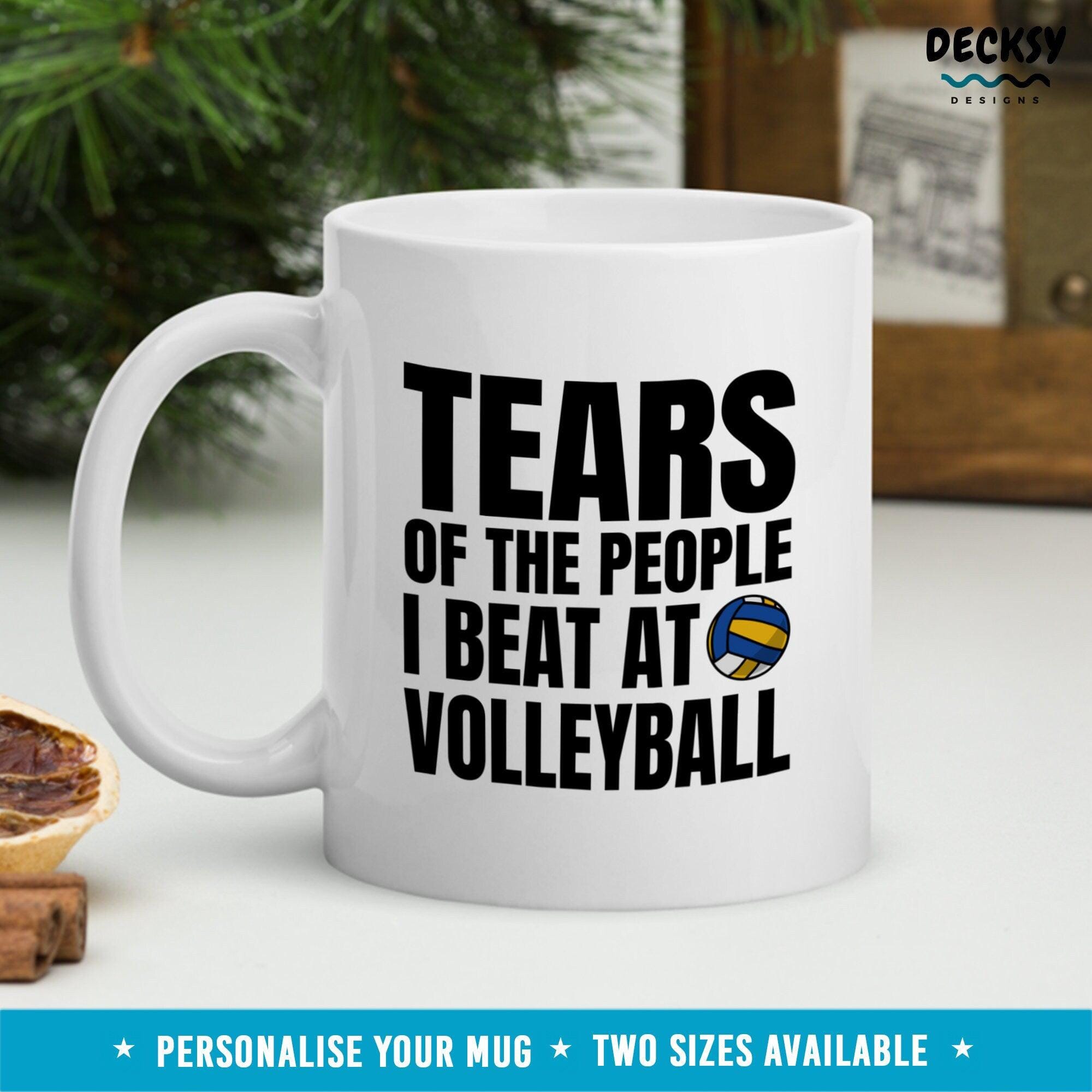 Volleyball Mug, Volleyball Player Gift-Home & Living:Kitchen & Dining:Drink & Barware:Drinkware:Mugs-DecksyDesigns-White Mug 11 oz-NO PERSONALISATION-DecksyDesigns