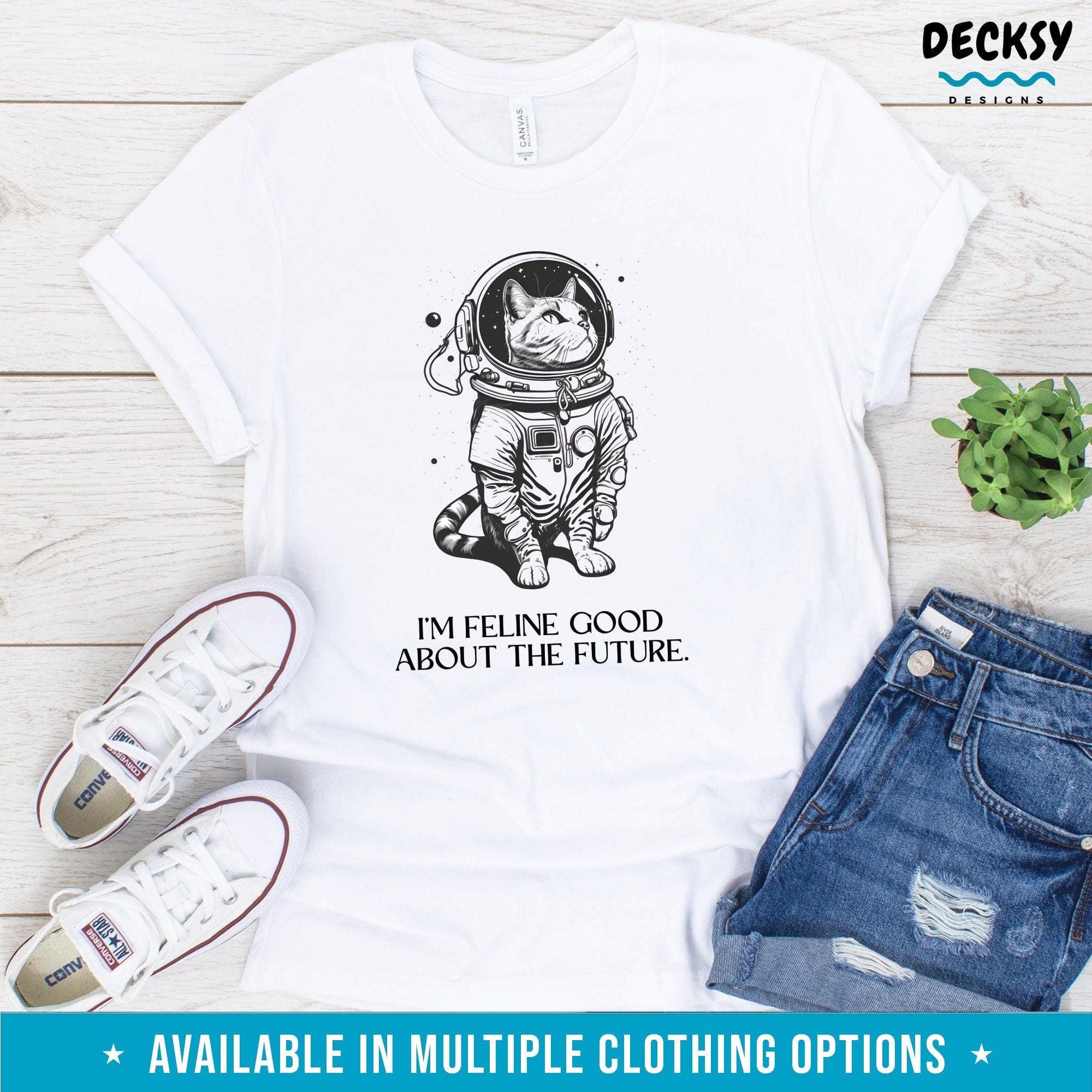 Astronaut Cat Shirt, Cat Lover Gift-Clothing:Gender-Neutral Adult Clothing:Tops & Tees:T-shirts:Graphic Tees-DecksyDesigns