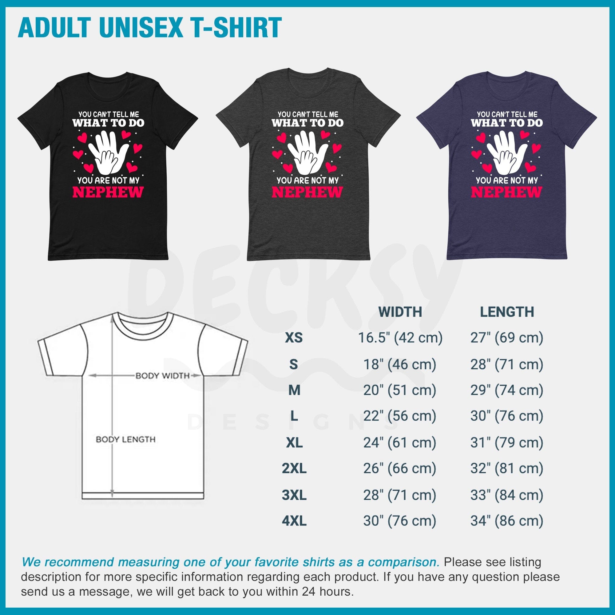 Aunt Or Uncle Tshirt, Gift from Nephew-Clothing:Gender-Neutral Adult Clothing:Tops & Tees:T-shirts:Graphic Tees-DecksyDesigns