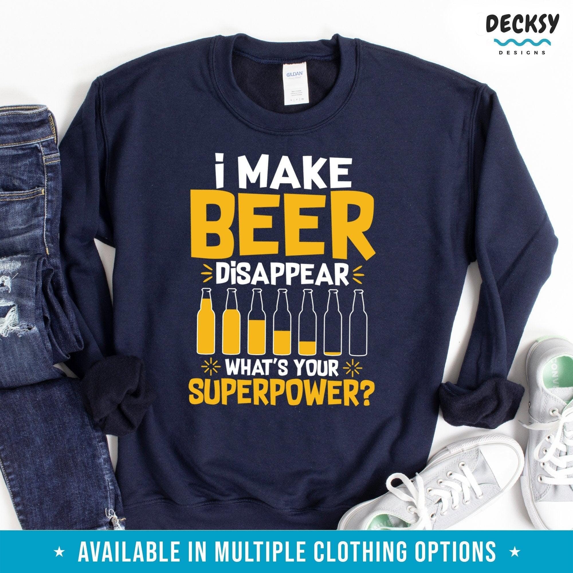 Beer Lover Shirt, Funny Drinking Superpower Gift-Clothing:Gender-Neutral Adult Clothing:Tops & Tees:T-shirts:Graphic Tees-DecksyDesigns