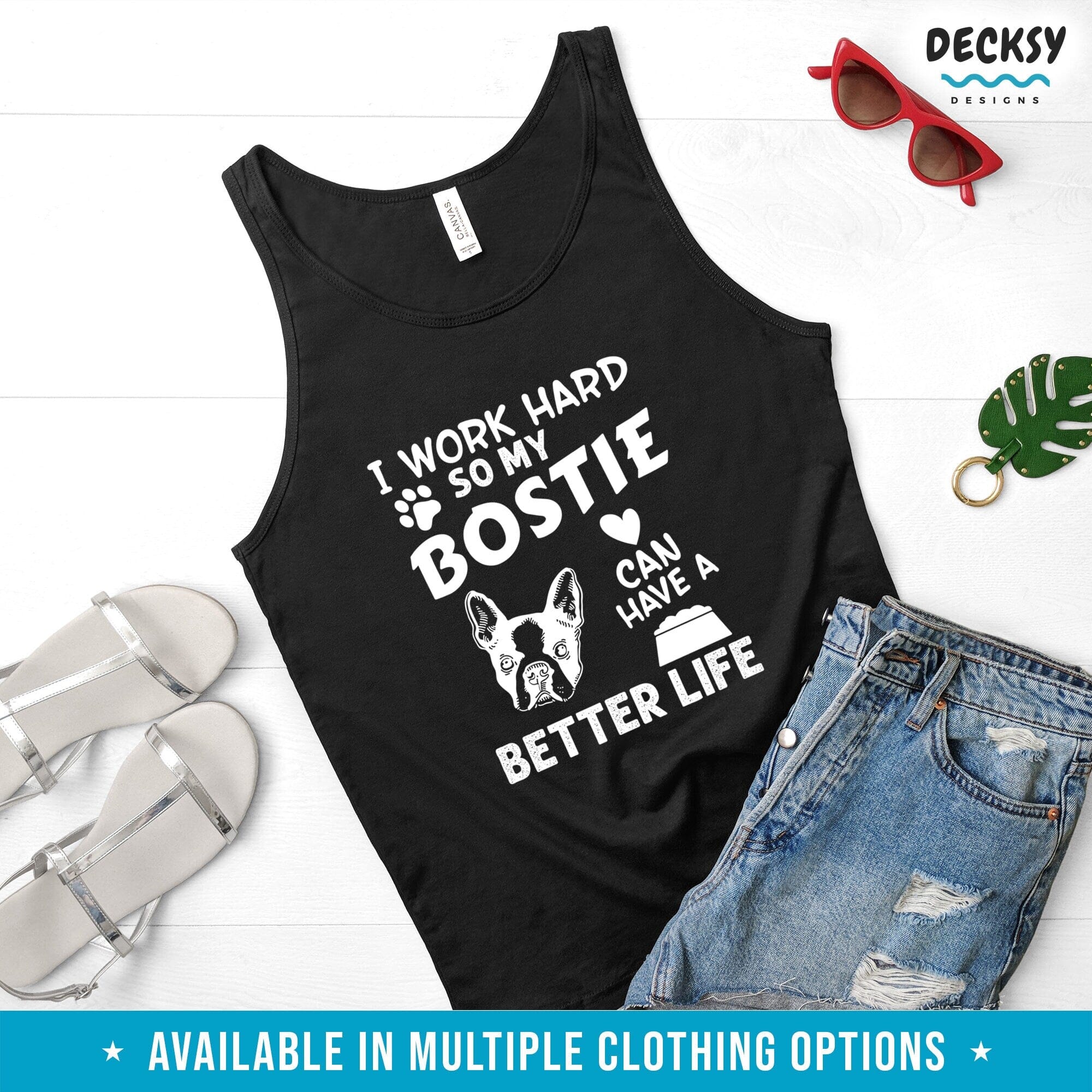 Boston Terrier Dog Shirt, Bostie Owner Gift-Clothing:Gender-Neutral Adult Clothing:Tops & Tees:T-shirts:Graphic Tees-DecksyDesigns