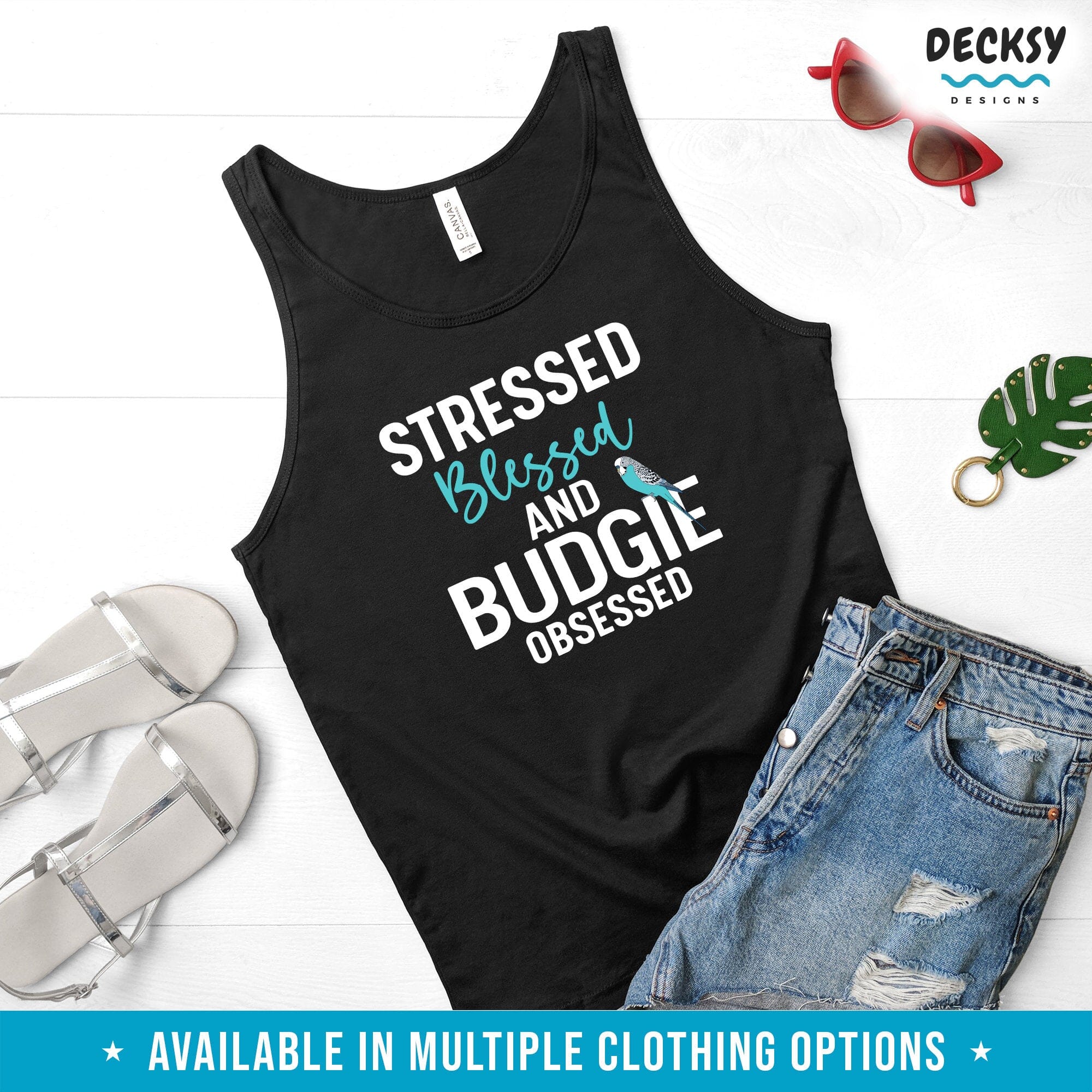 Budgie Shirt, Bird Lover Gift-Clothing:Gender-Neutral Adult Clothing:Tops & Tees:T-shirts:Graphic Tees-DecksyDesigns