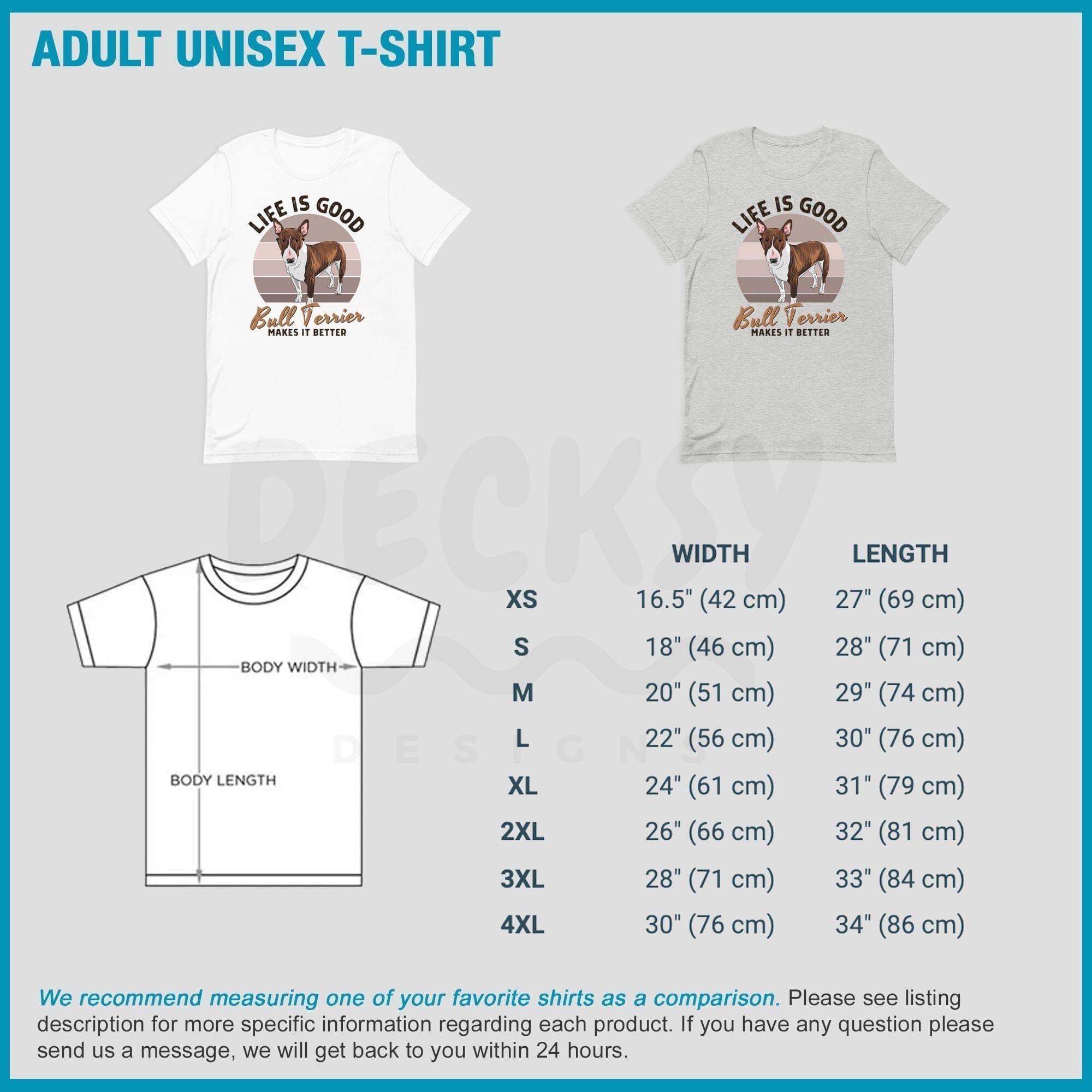 Bull Terrier Shirt, Dog Lover Gift-Clothing:Gender-Neutral Adult Clothing:Tops & Tees:T-shirts:Graphic Tees-DecksyDesigns