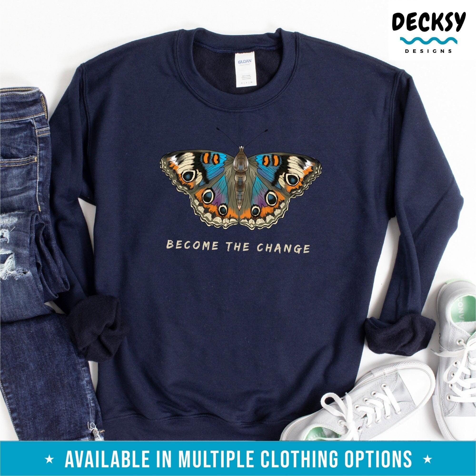 Butterfly Shirt, Positivity Gift Tee-Clothing:Gender-Neutral Adult Clothing:Tops & Tees:T-shirts:Graphic Tees-DecksyDesigns