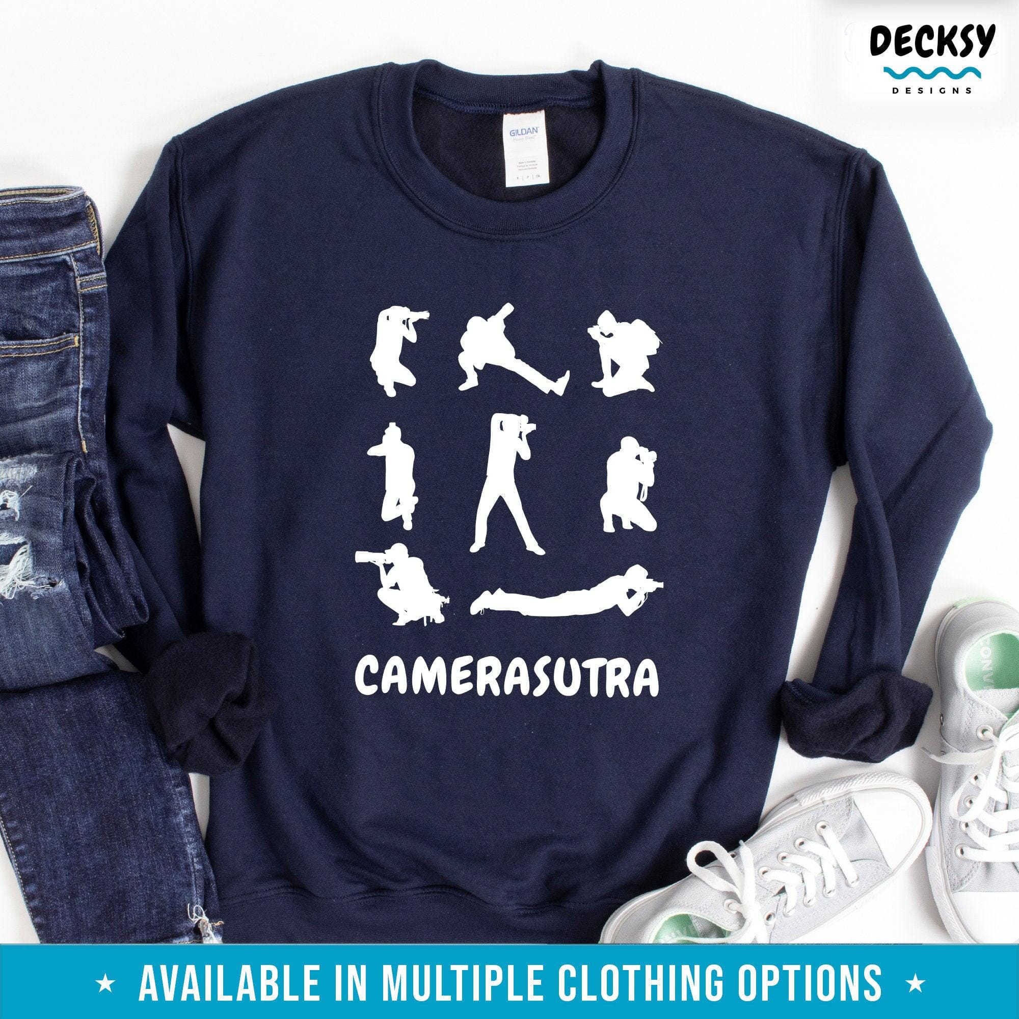 Camerasutra Photographer Shirt, Photography Gift-Clothing:Gender-Neutral Adult Clothing:Tops & Tees:T-shirts:Graphic Tees-DecksyDesigns