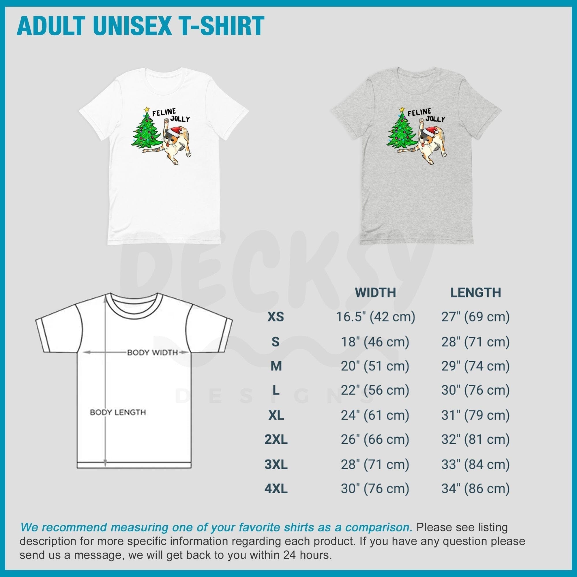 Cat Christmas Tree Shirt, Funny Xmas Gift for Cat Lover-Clothing:Gender-Neutral Adult Clothing:Tops & Tees:T-shirts:Graphic Tees-DecksyDesigns