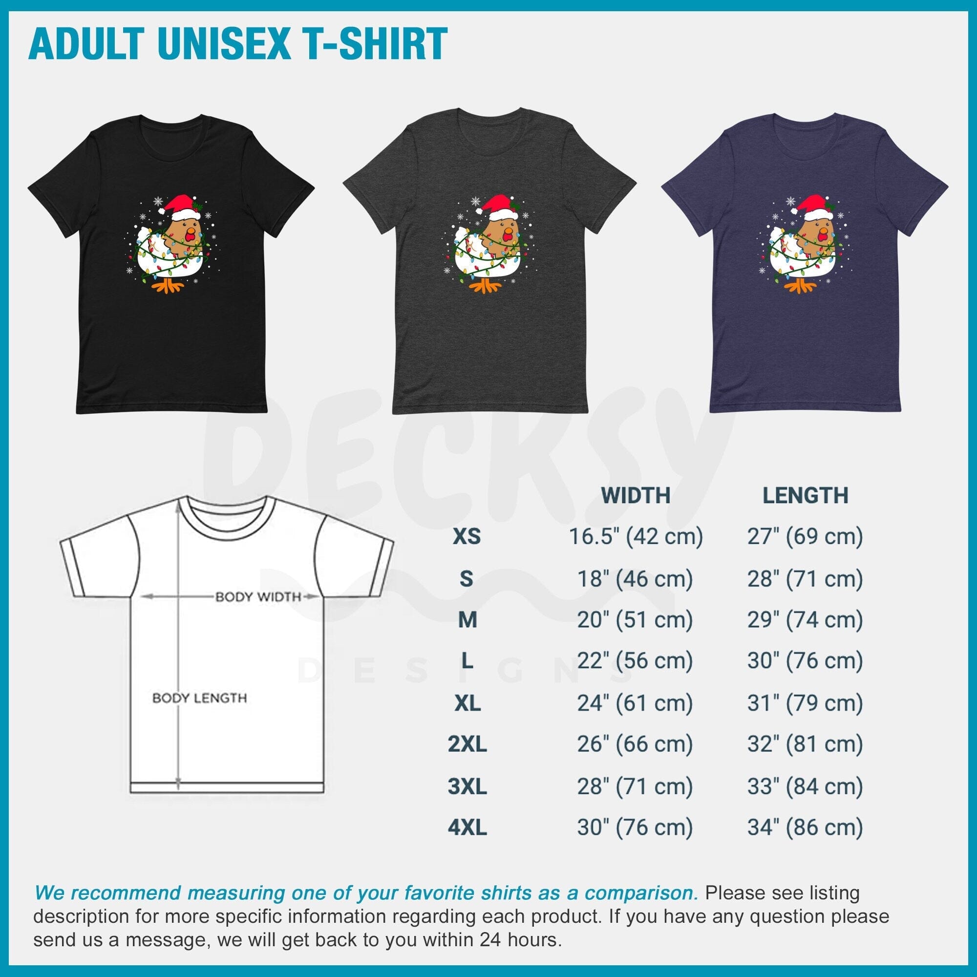 Chicken Christmas Shirt, Chicken Owner Gift-Clothing:Gender-Neutral Adult Clothing:Tops & Tees:T-shirts:Graphic Tees-DecksyDesigns