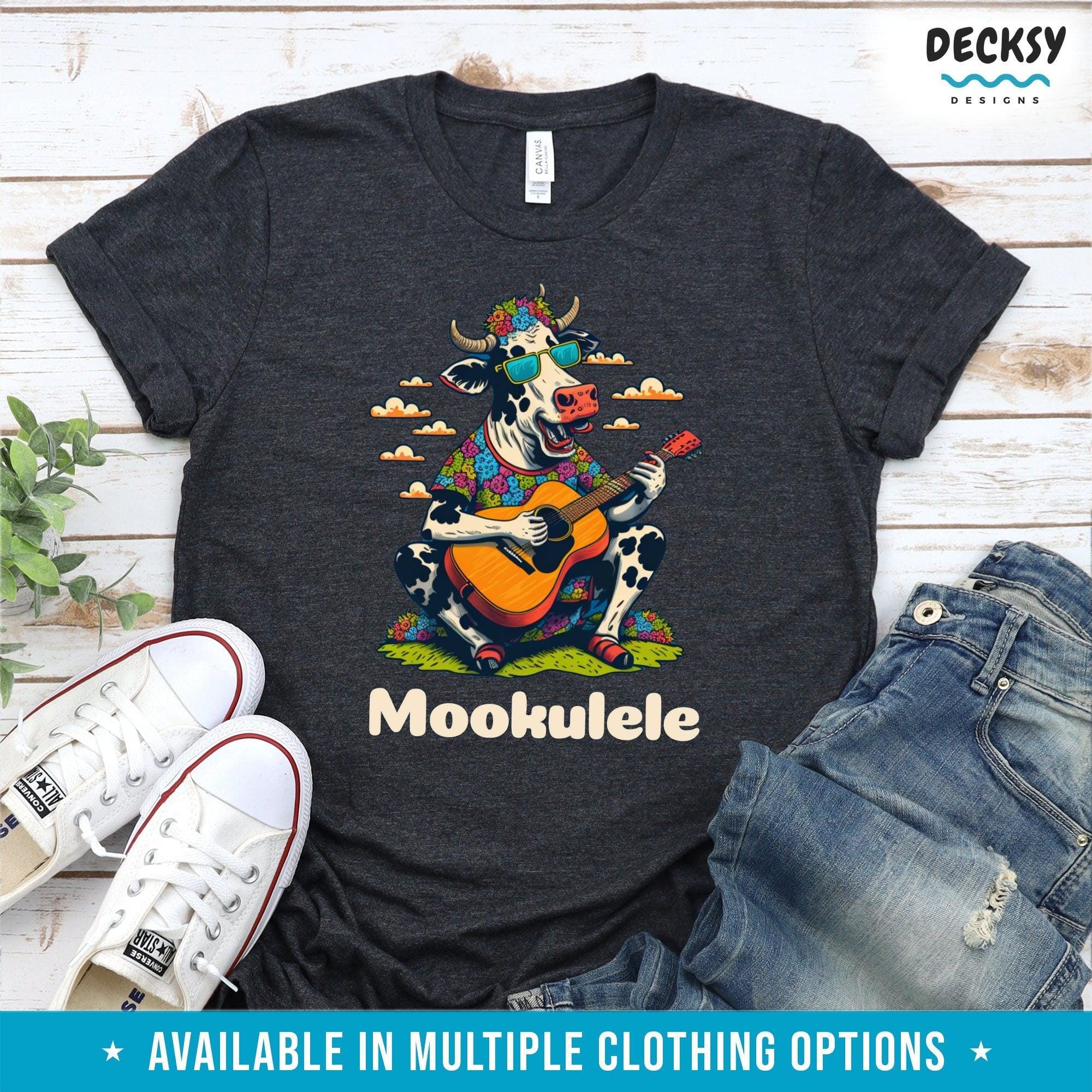 Cow Shirt, Funny Ukulele Player Gift-Clothing:Gender-Neutral Adult Clothing:Tops & Tees:T-shirts:Graphic Tees-DecksyDesigns