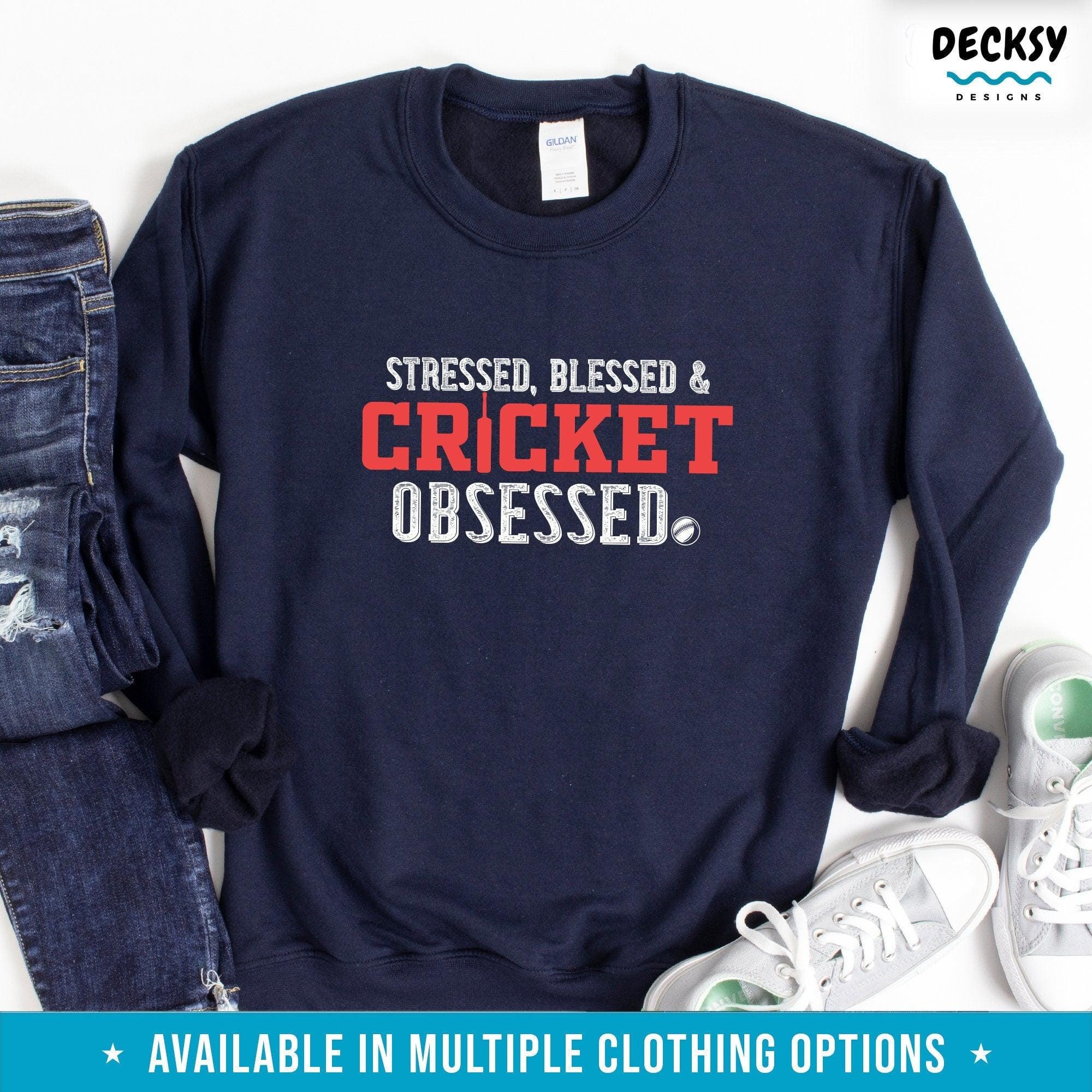 Cricket T Shirt, Cricket Player Gift-Clothing:Gender-Neutral Adult Clothing:Tops & Tees:T-shirts:Graphic Tees-DecksyDesigns