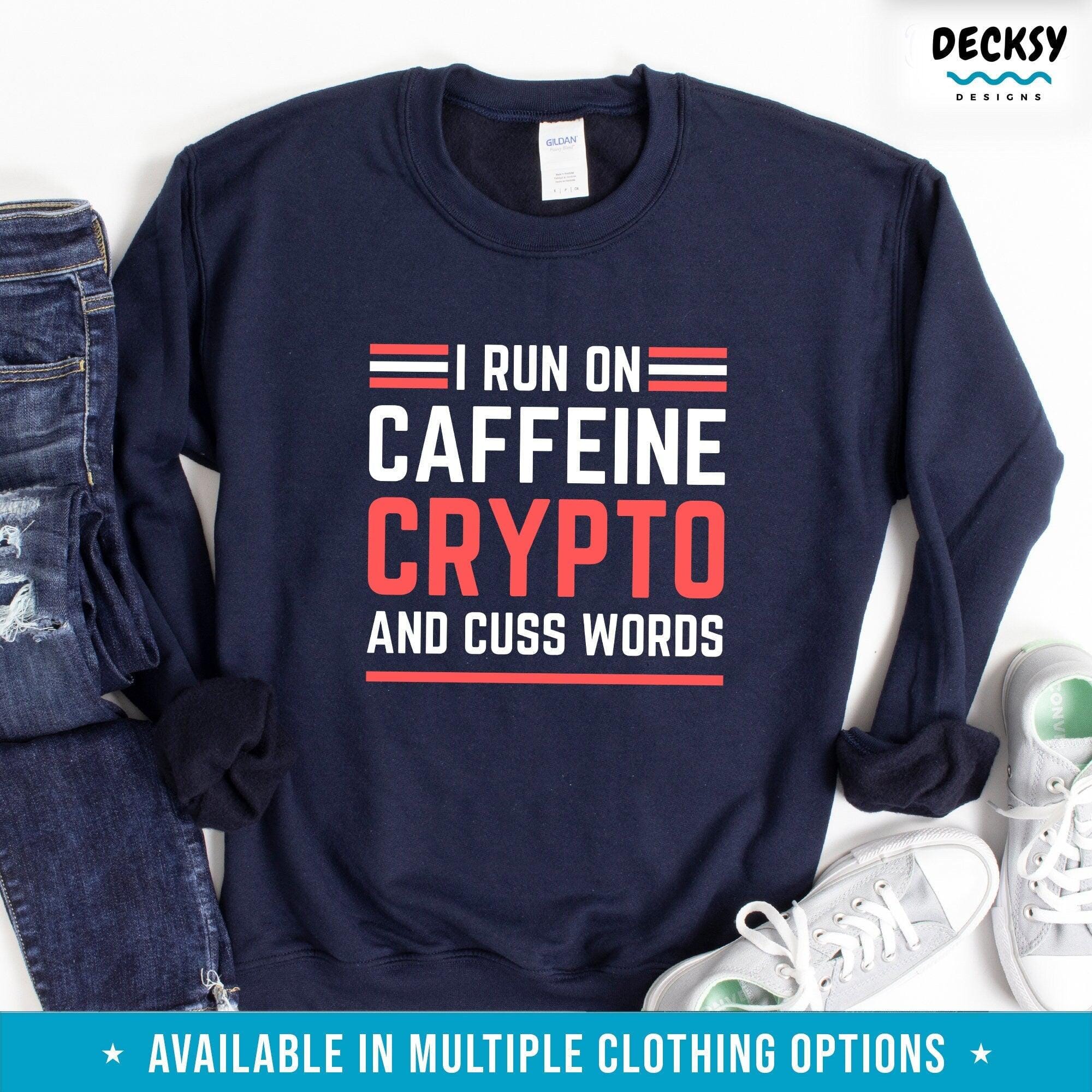 Crypto Shirt, Blockchain and Coffee Lover Gift-Clothing:Gender-Neutral Adult Clothing:Tops & Tees:T-shirts:Graphic Tees-DecksyDesigns