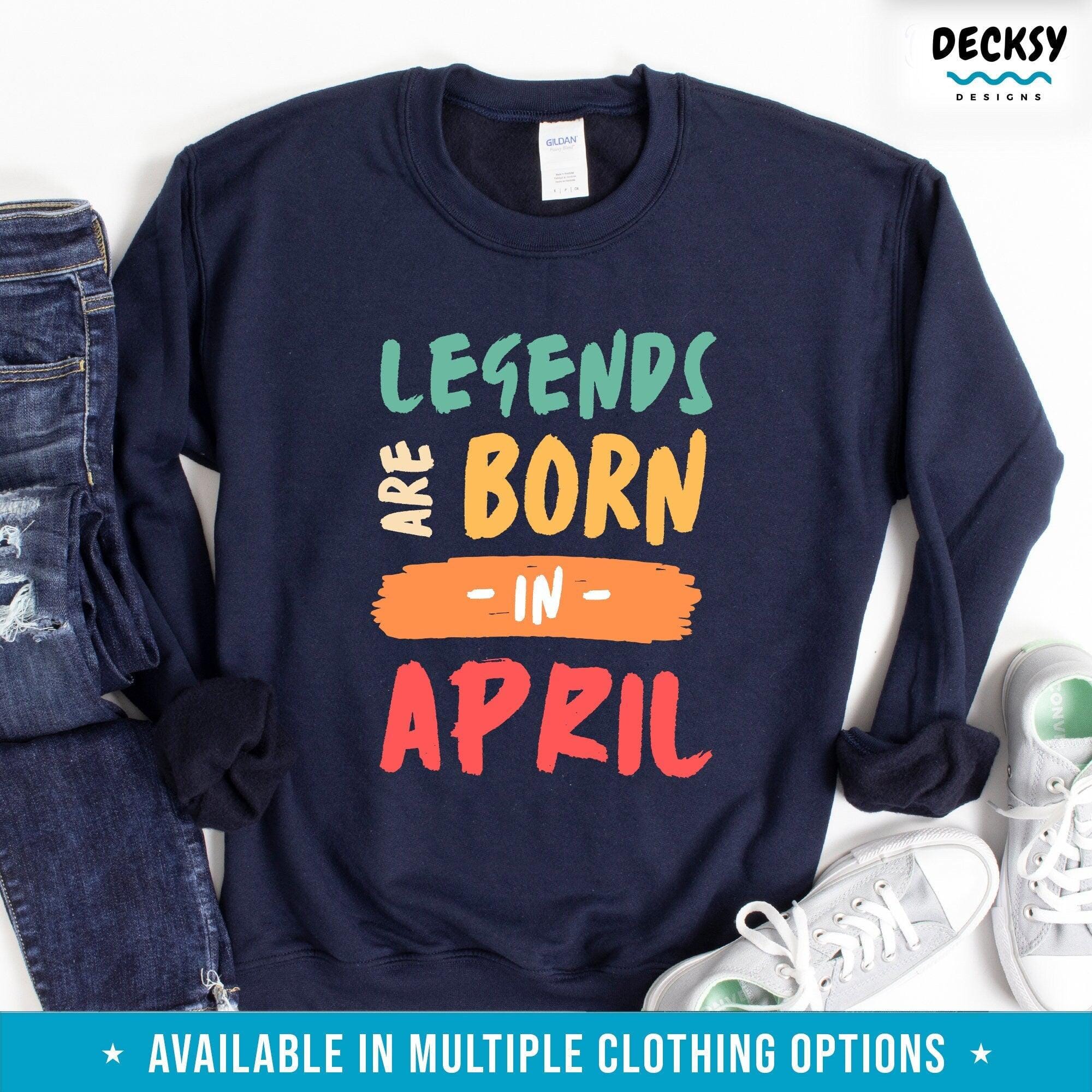 Custom Birth Month Shirt, April Birthday Gift-Clothing:Gender-Neutral Adult Clothing:Tops & Tees:T-shirts:Graphic Tees-DecksyDesigns