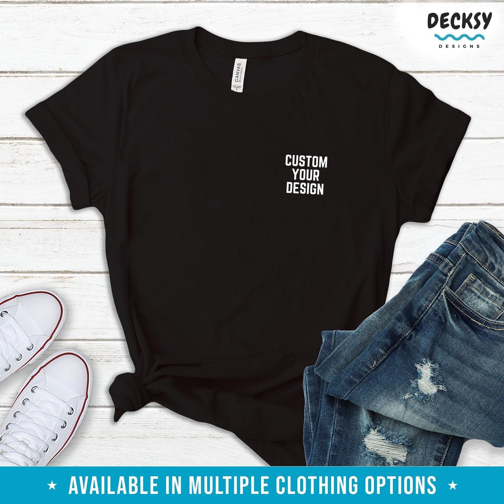 Custom Logo Tshirt, Pocket Print Shirt Gift-Clothing:Gender-Neutral Adult Clothing:Tops & Tees:T-shirts:Graphic Tees-DecksyDesigns