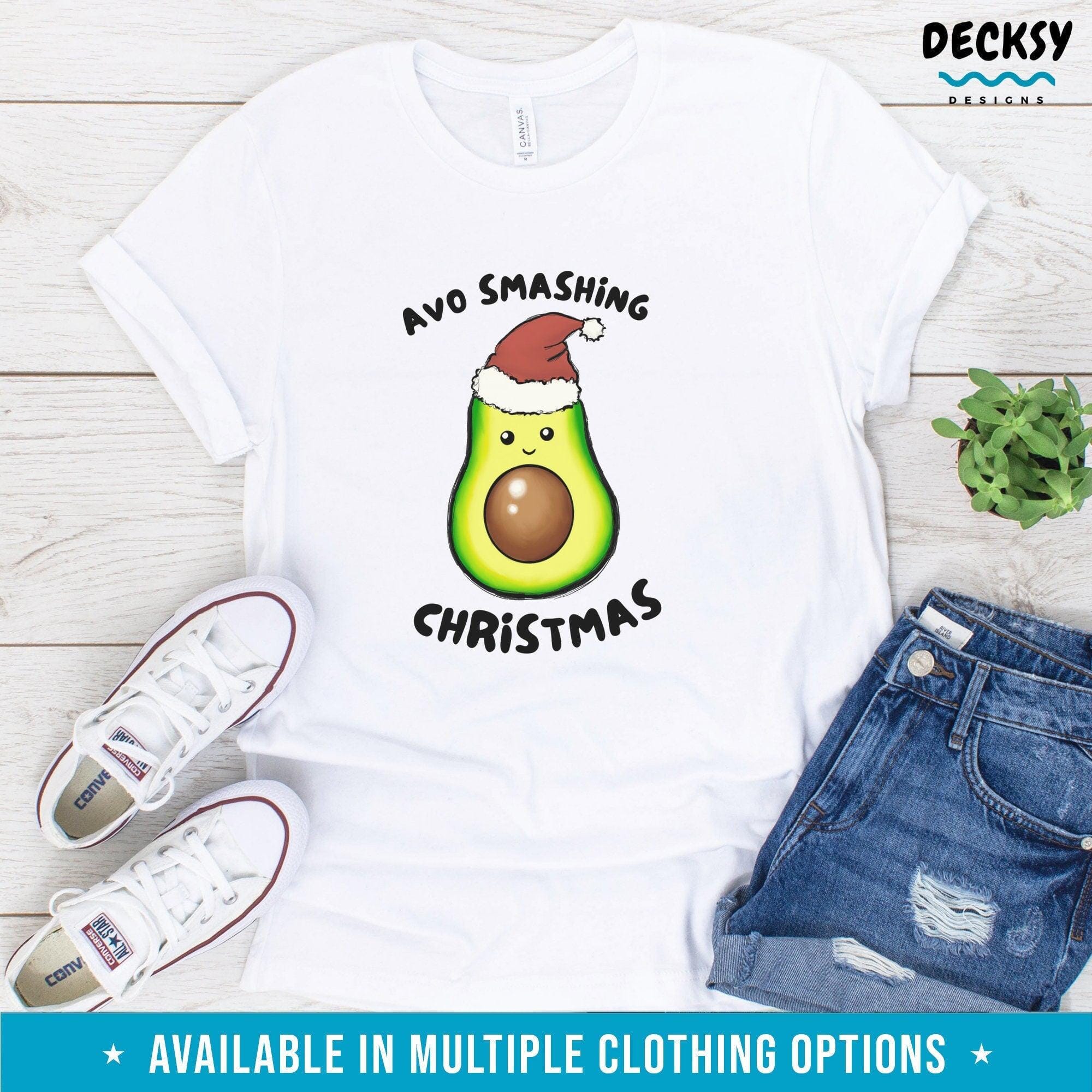 Cute Avocado Christmas Shirt, Gift For Christmas-Clothing:Gender-Neutral Adult Clothing:Tops & Tees:T-shirts:Graphic Tees-DecksyDesigns