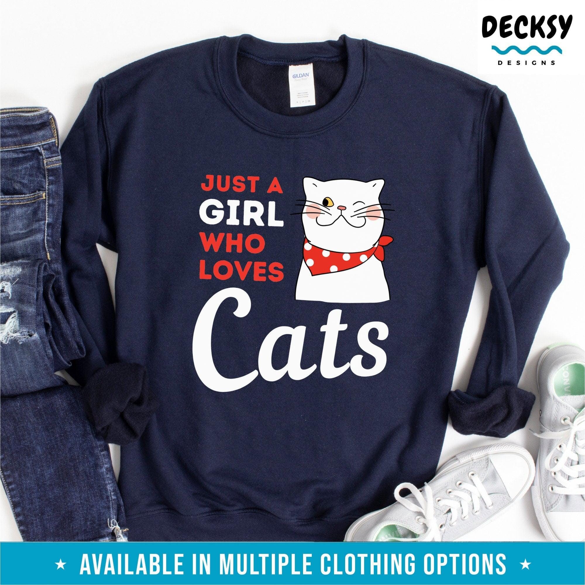 Cute Cat Shirt, Gift For Cat Lover-Clothing:Gender-Neutral Adult Clothing:Tops & Tees:T-shirts:Graphic Tees-DecksyDesigns