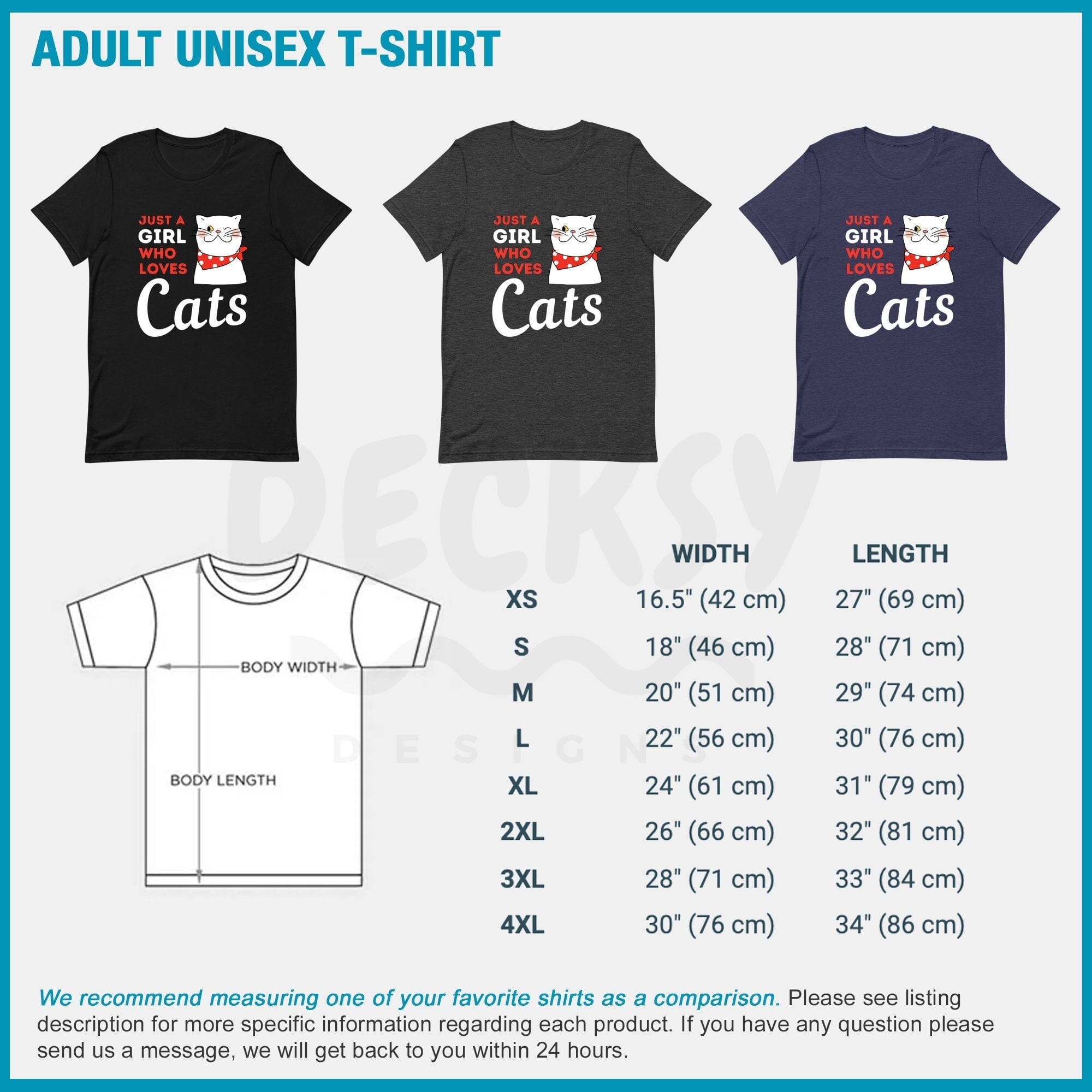 Cute Cat Shirt, Gift For Cat Lover-Clothing:Gender-Neutral Adult Clothing:Tops & Tees:T-shirts:Graphic Tees-DecksyDesigns