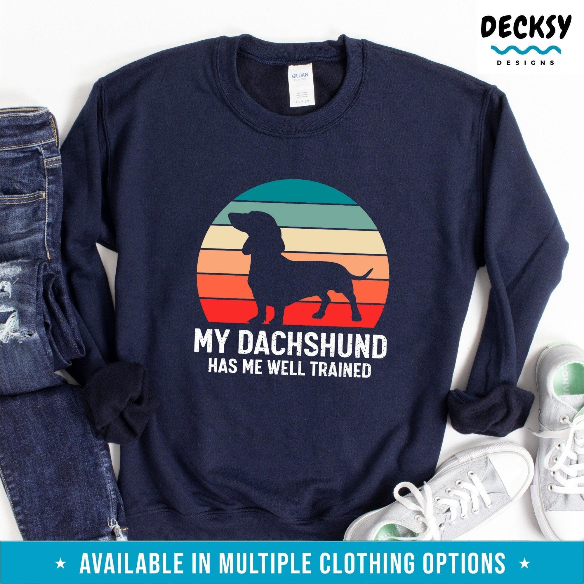 Dachshund Sweatshirt, Gift For Dog Parent-Clothing:Gender-Neutral Adult Clothing:Tops & Tees:T-shirts:Graphic Tees-DecksyDesigns