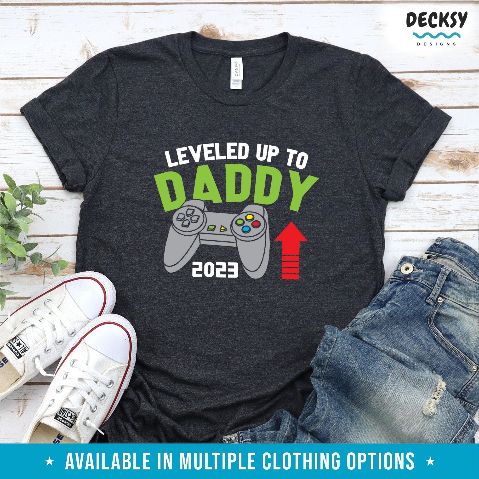 Dad To Be 2023 Shirt, Gaming Dad Gift-Clothing:Gender-Neutral Adult Clothing:Tops & Tees:T-shirts:Graphic Tees-DecksyDesigns