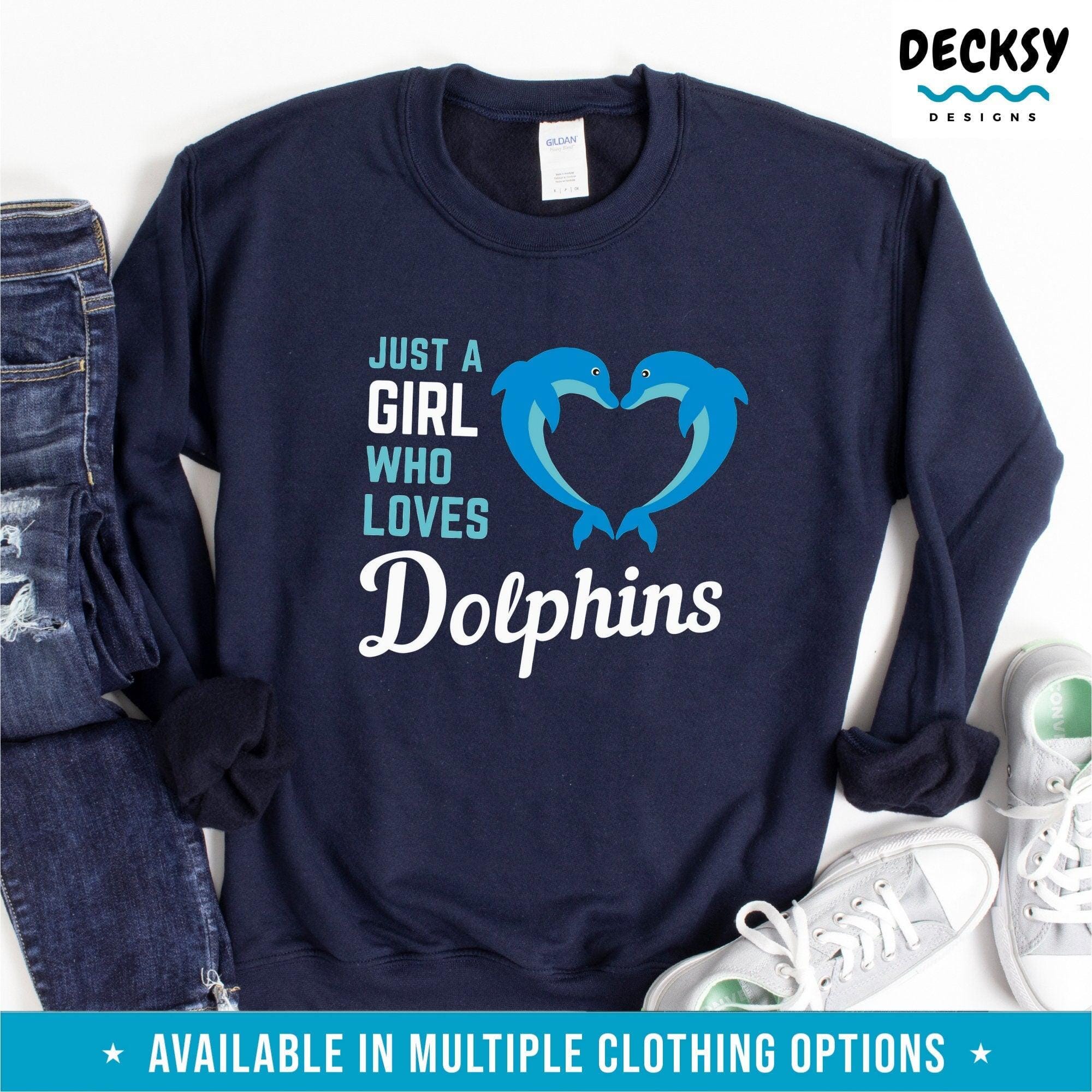 Dolphin Shirt, Dolphins Gift For Women-Clothing:Gender-Neutral Adult Clothing:Tops & Tees:T-shirts:Graphic Tees-DecksyDesigns