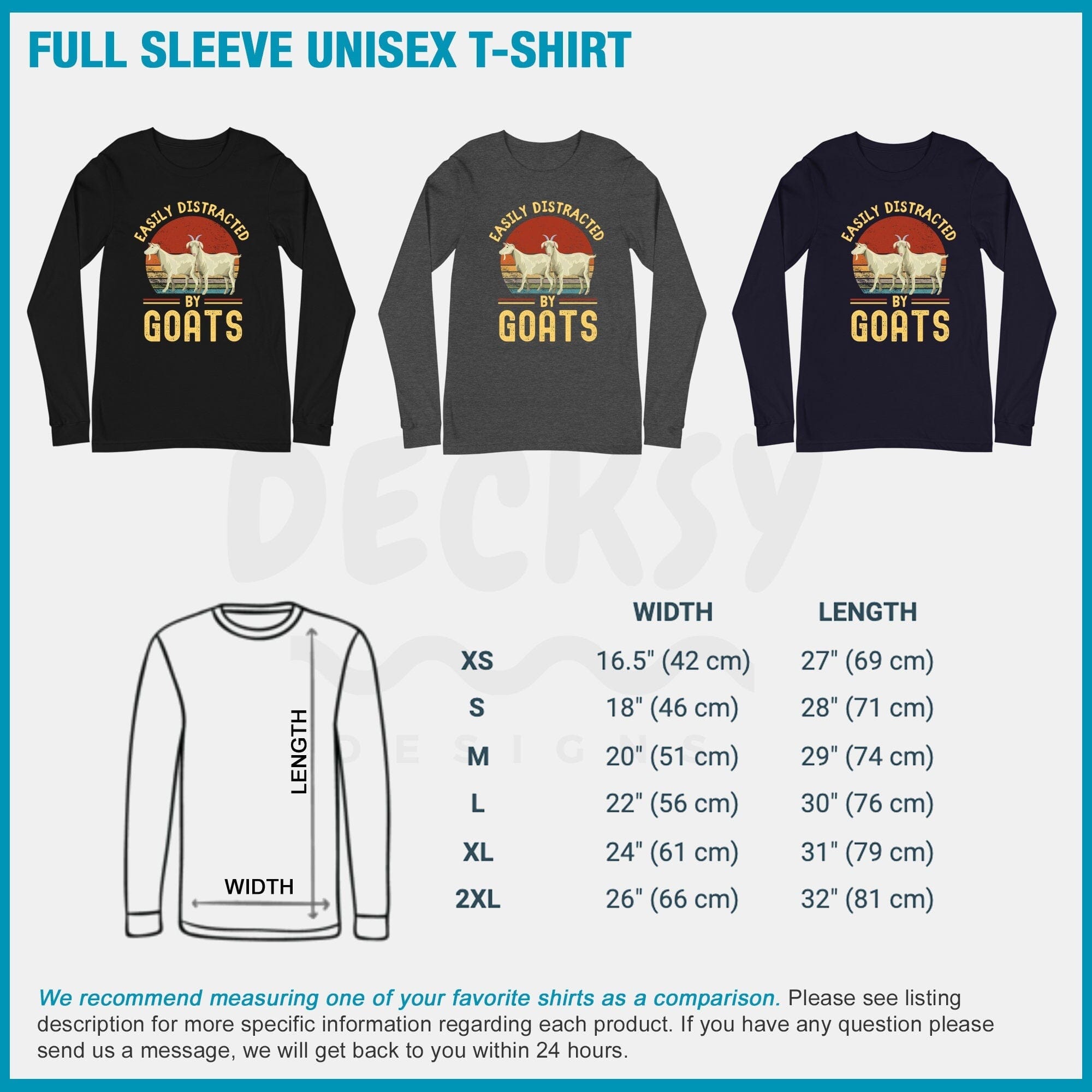 Easily Distracted By Goats Shirt, Goat Lover Gift-Clothing:Gender-Neutral Adult Clothing:Tops & Tees:T-shirts:Graphic Tees-DecksyDesigns