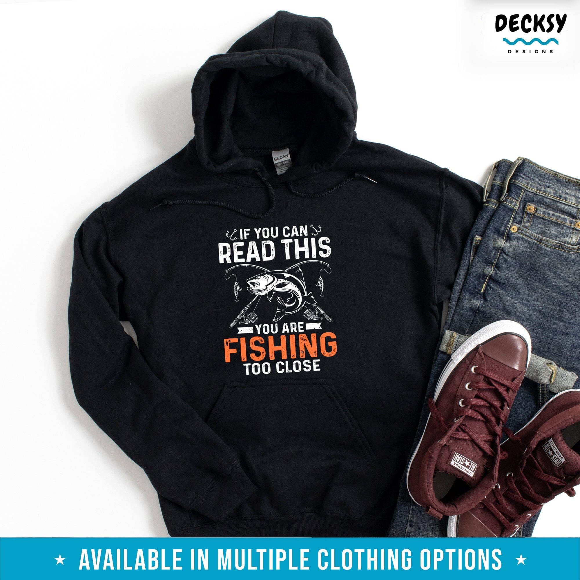 Fishing Shirt, Fisherman Gift-Clothing:Gender-Neutral Adult Clothing:Tops & Tees:T-shirts:Graphic Tees-DecksyDesigns