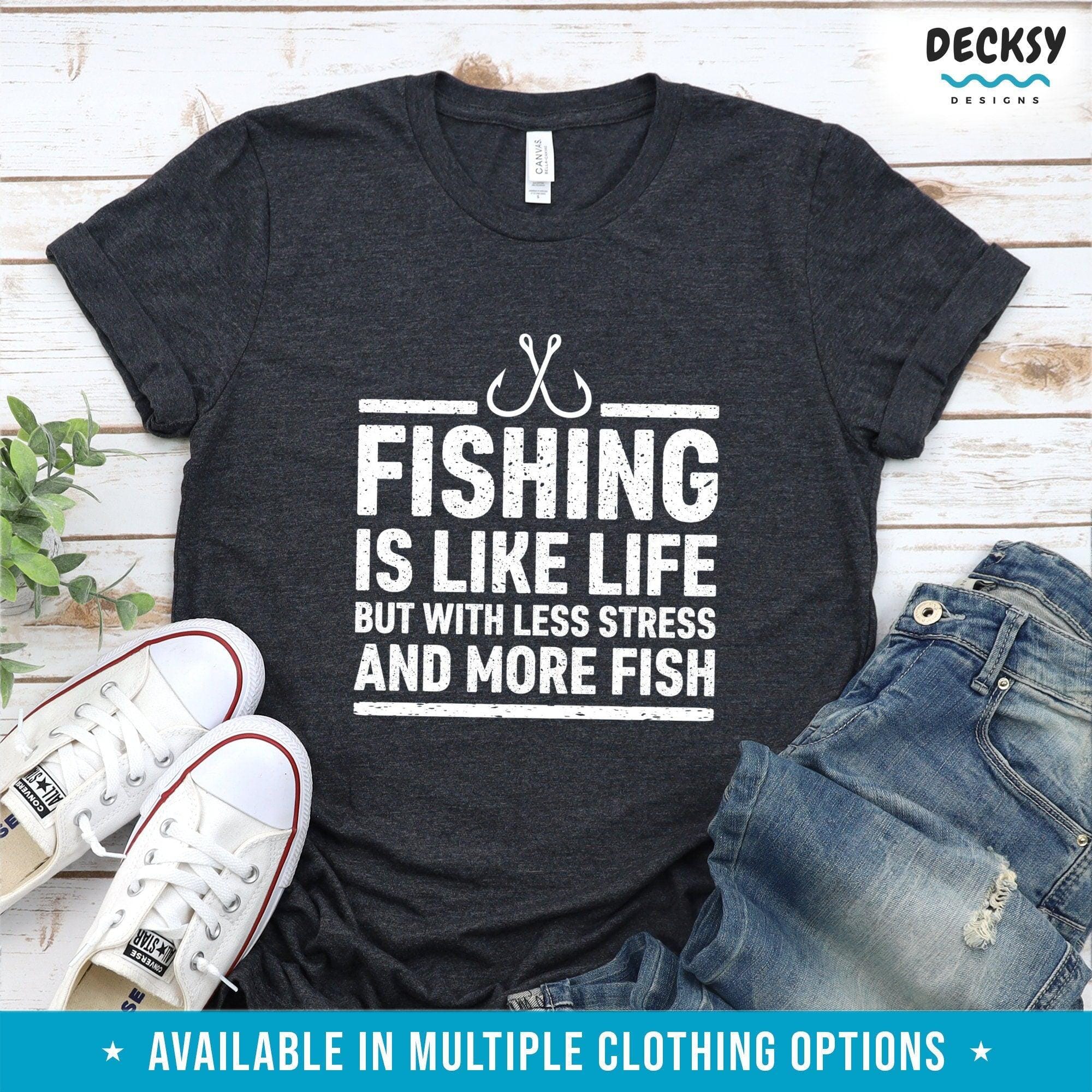 Fishing Shirt Funny, Fisherman Gift-Clothing:Gender-Neutral Adult Clothing:Tops & Tees:T-shirts:Graphic Tees-DecksyDesigns