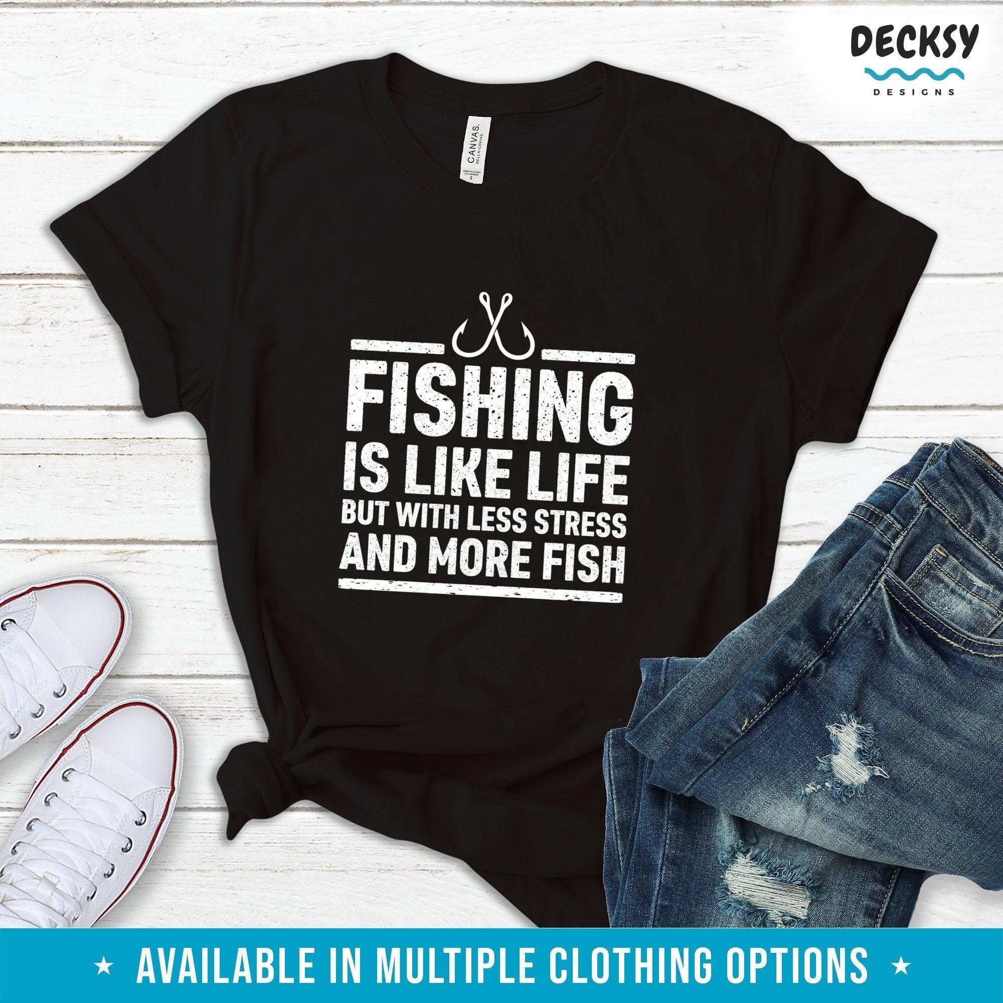 Fishing Shirt Funny, Fisherman Gift-Clothing:Gender-Neutral Adult Clothing:Tops & Tees:T-shirts:Graphic Tees-DecksyDesigns