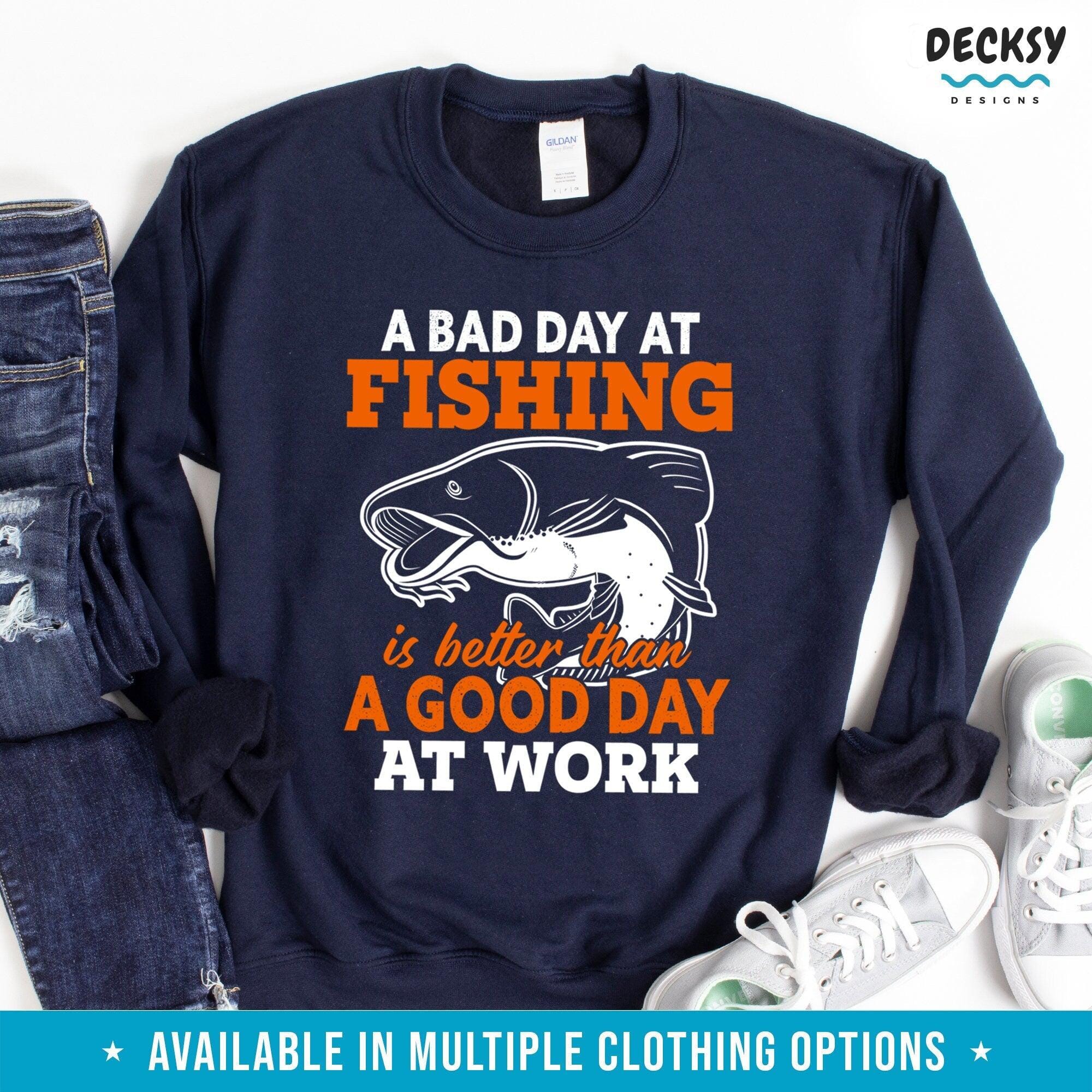 Fishing Shirt, Weekend Fishing Gift-Clothing:Gender-Neutral Adult Clothing:Tops & Tees:T-shirts:Graphic Tees-DecksyDesigns