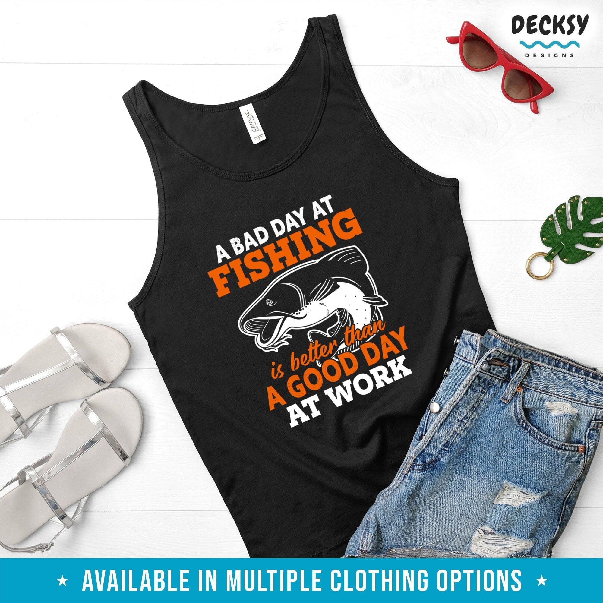 Fishing Shirt, Weekend Fishing Gift-Clothing:Gender-Neutral Adult Clothing:Tops & Tees:T-shirts:Graphic Tees-DecksyDesigns