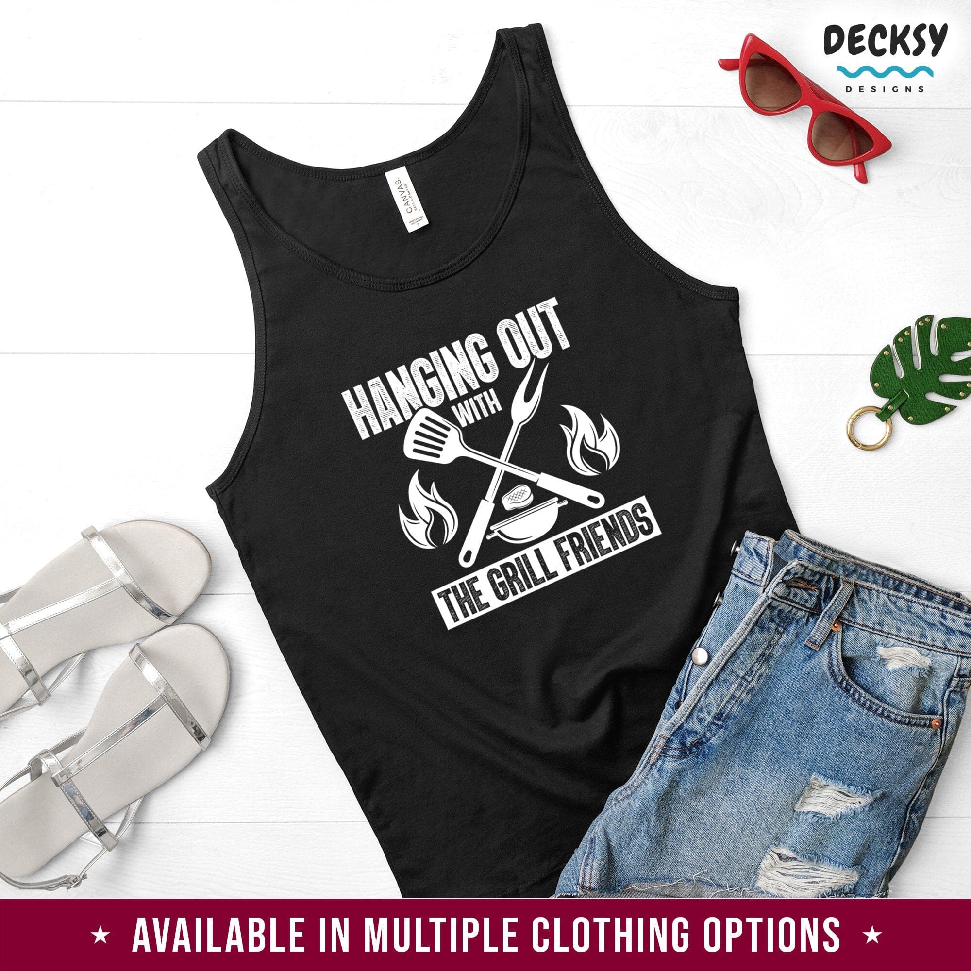 Funny Bbq Shirts, Grill Friend Bbq Gift-Clothing:Gender-Neutral Adult Clothing:Tops & Tees:T-shirts:Graphic Tees-DecksyDesigns