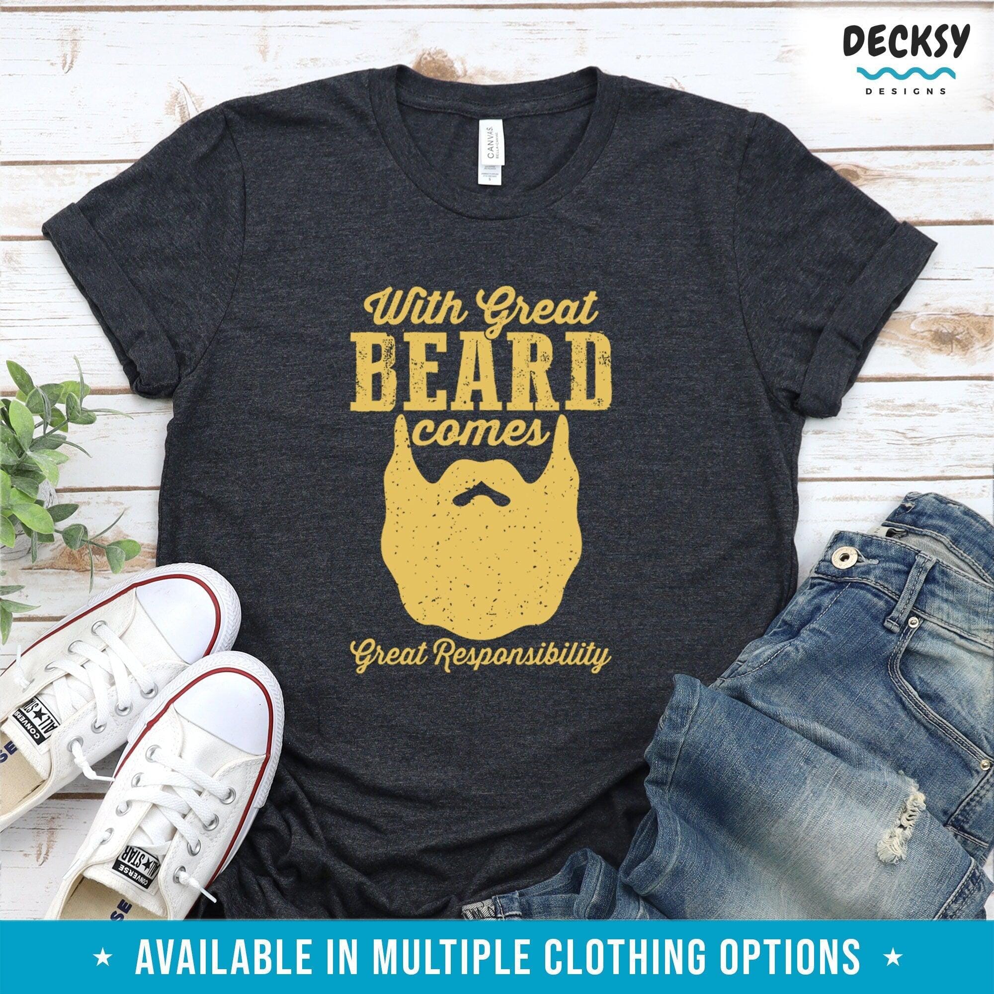 Funny Beard Shirt, Bearded Man Gift-Clothing:Gender-Neutral Adult Clothing:Tops & Tees:T-shirts:Graphic Tees-DecksyDesigns