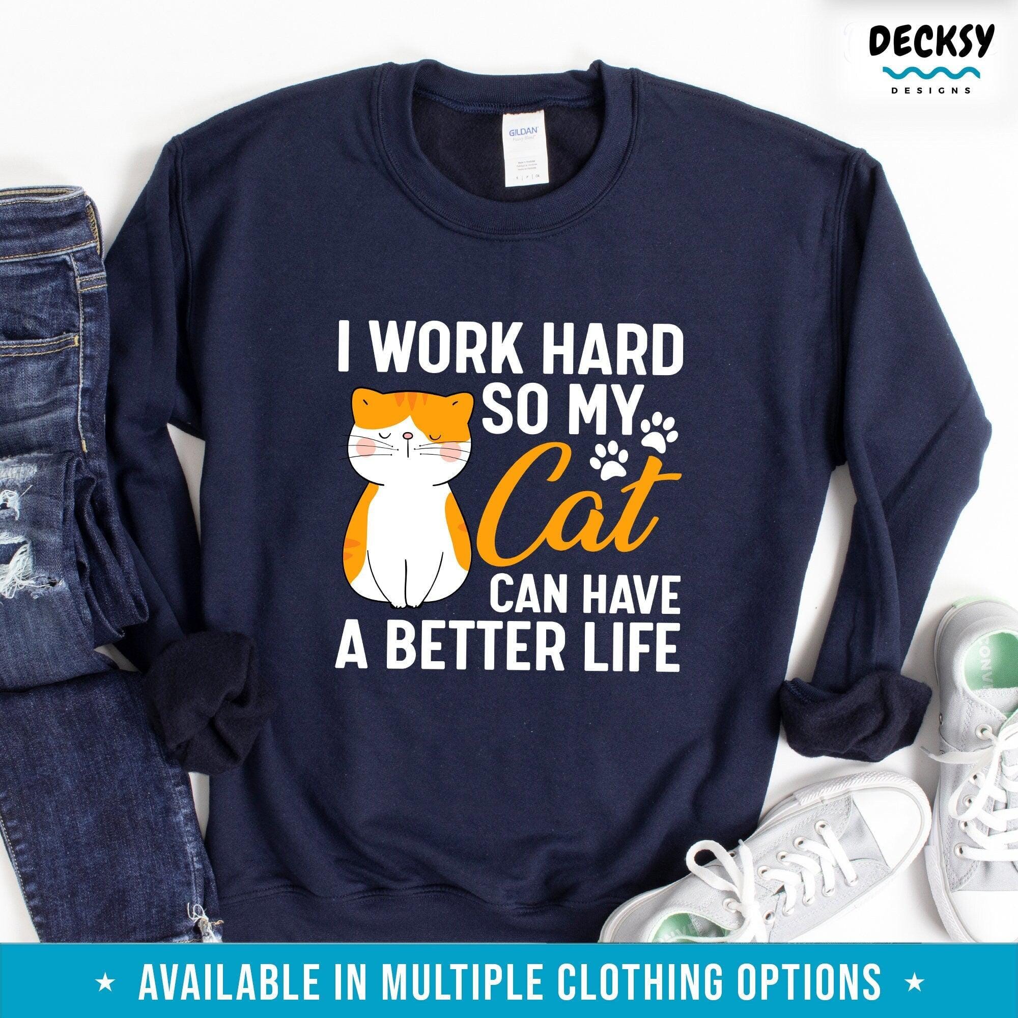 Funny Cat Shirt, Gift For Cat Lover-Clothing:Gender-Neutral Adult Clothing:Tops & Tees:T-shirts:Graphic Tees-DecksyDesigns