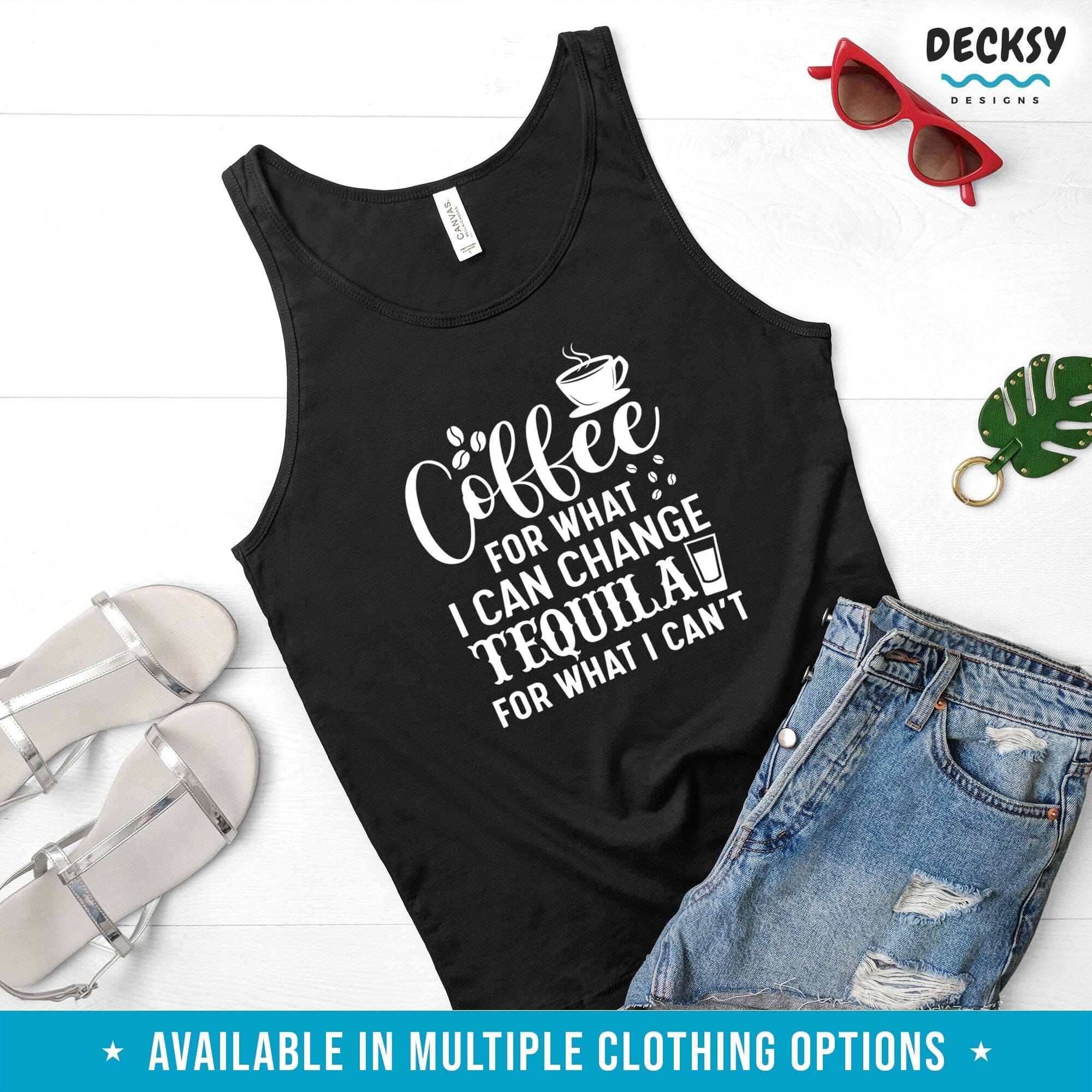 Funny Coffee Tequila Shirt, Gift for Coffee Lover-Clothing:Gender-Neutral Adult Clothing:Tops & Tees:T-shirts:Graphic Tees-DecksyDesigns