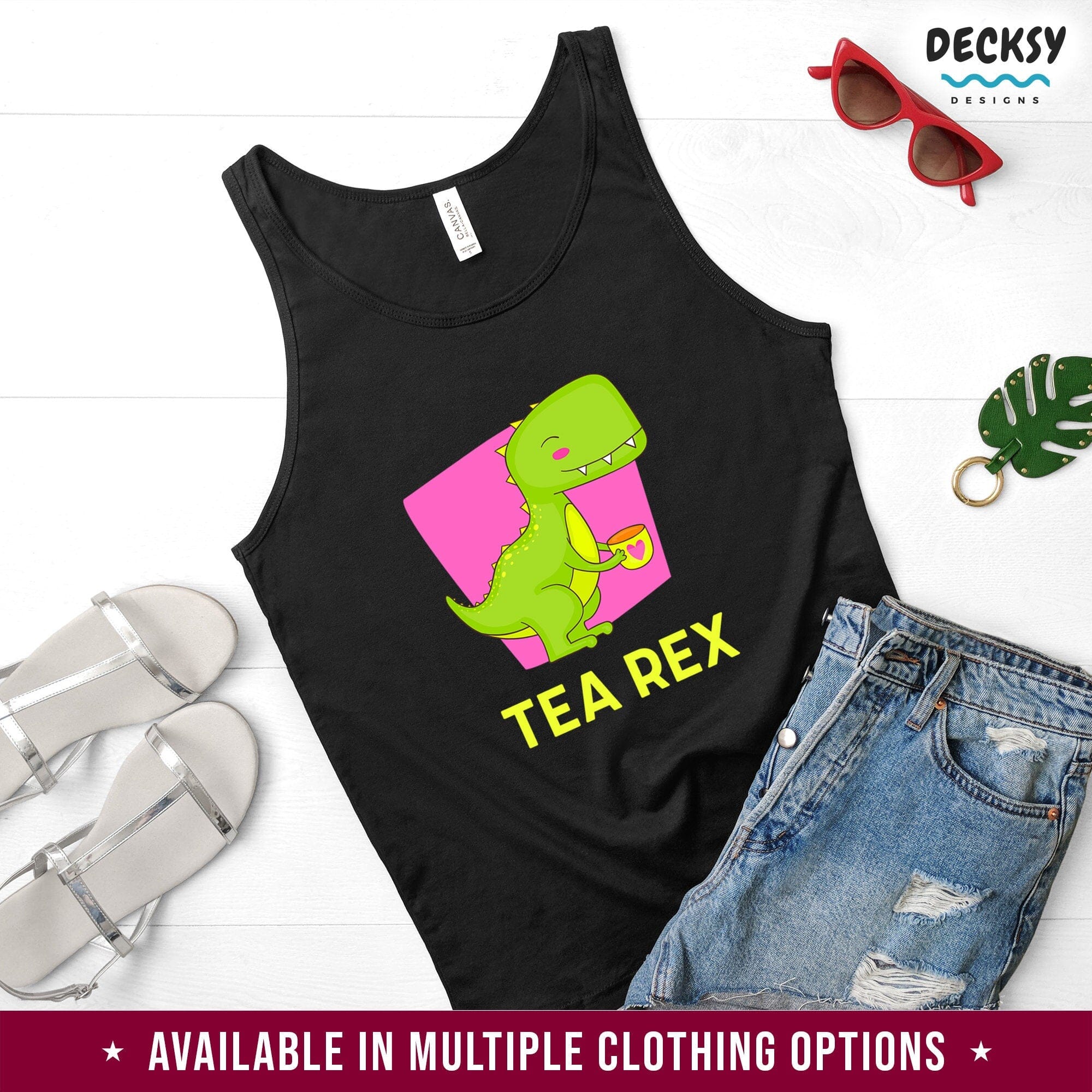 Funny Trex Shirt, Tea Rex Cute Animal Gift-Clothing:Gender-Neutral Adult Clothing:Tops & Tees:T-shirts:Graphic Tees-DecksyDesigns