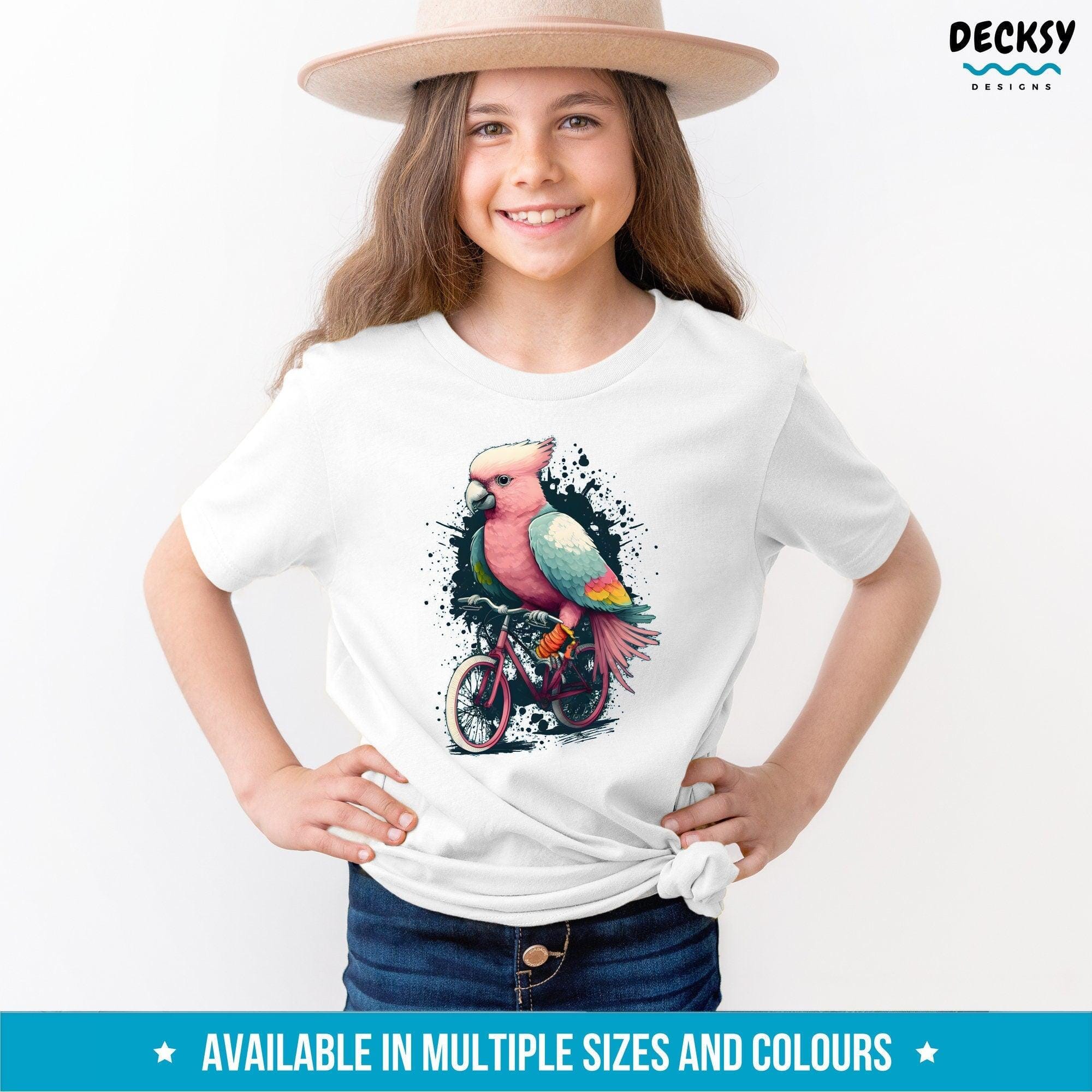 Galah Cockatoo Cycling Shirt Kids, Bike Lover Gift-Clothing:Gender-Neutral Adult Clothing:Tops & Tees:T-shirts:Graphic Tees-DecksyDesigns