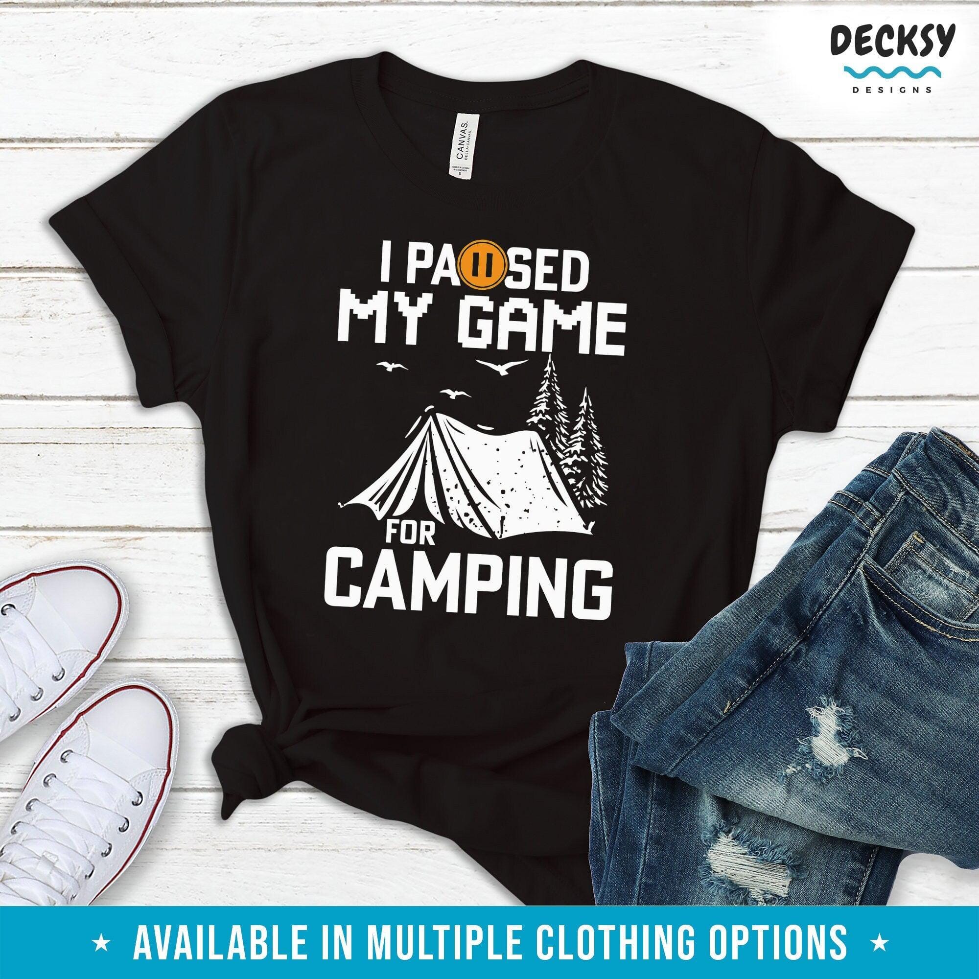 Game Lover Camper Shirt, Funny Camping Gift-Clothing:Gender-Neutral Adult Clothing:Tops & Tees:T-shirts:Graphic Tees-DecksyDesigns