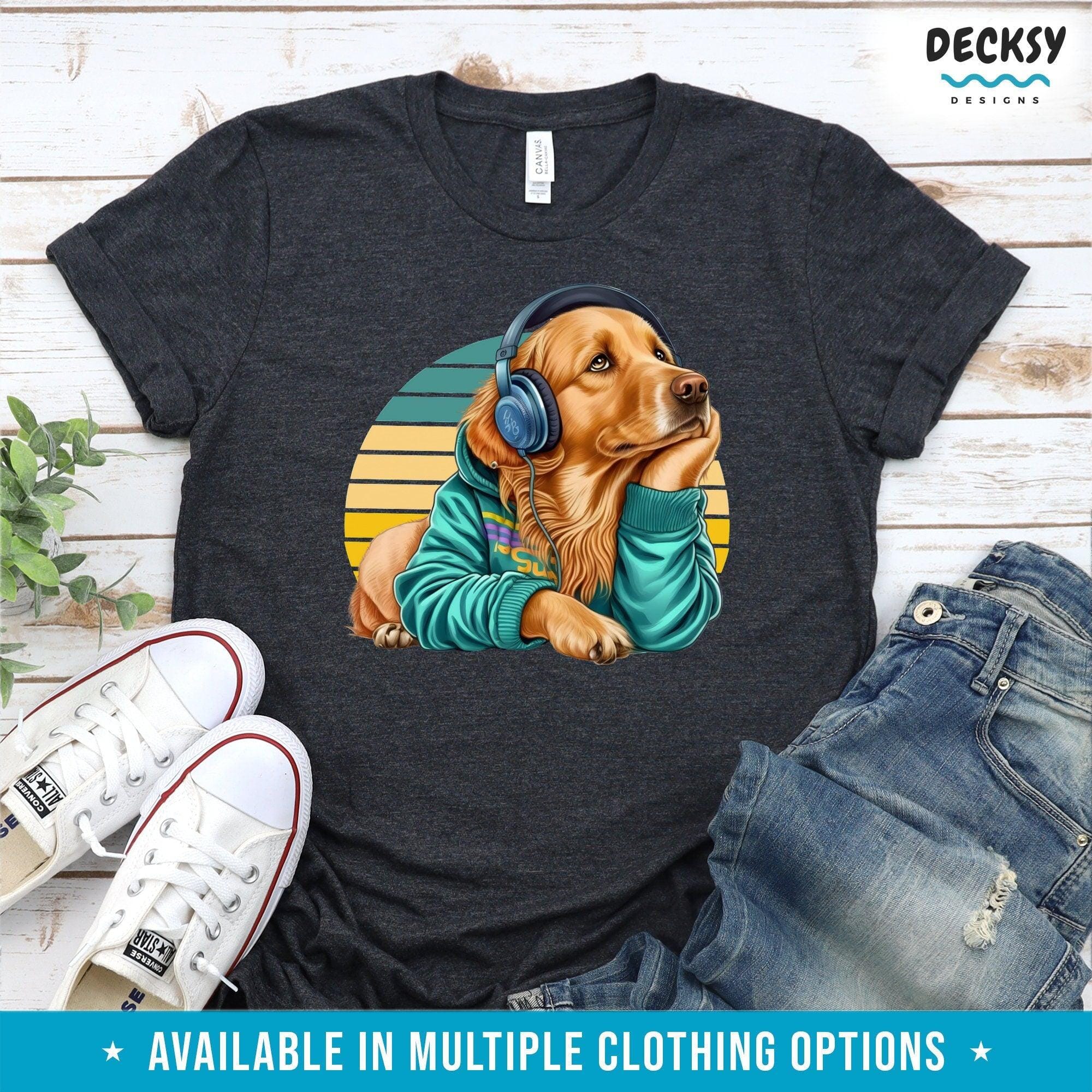 Golden Retriever Dog Shirt, Cute Dog Lover Gift-Clothing:Gender-Neutral Adult Clothing:Tops & Tees:T-shirts:Graphic Tees-DecksyDesigns