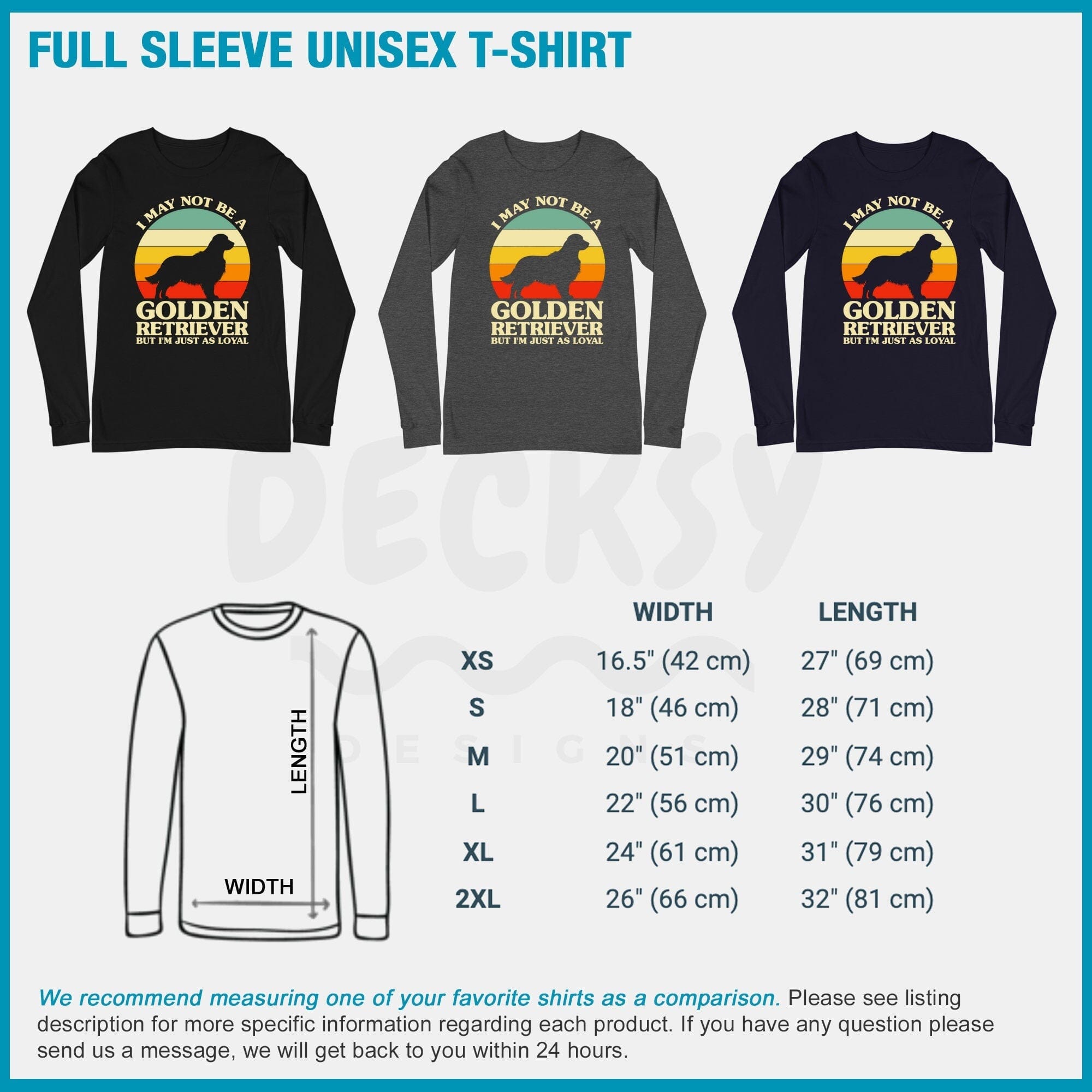 Golden Retriever Sweatshirt, Dog Lover Gift-Clothing:Gender-Neutral Adult Clothing:Tops & Tees:T-shirts:Graphic Tees-DecksyDesigns