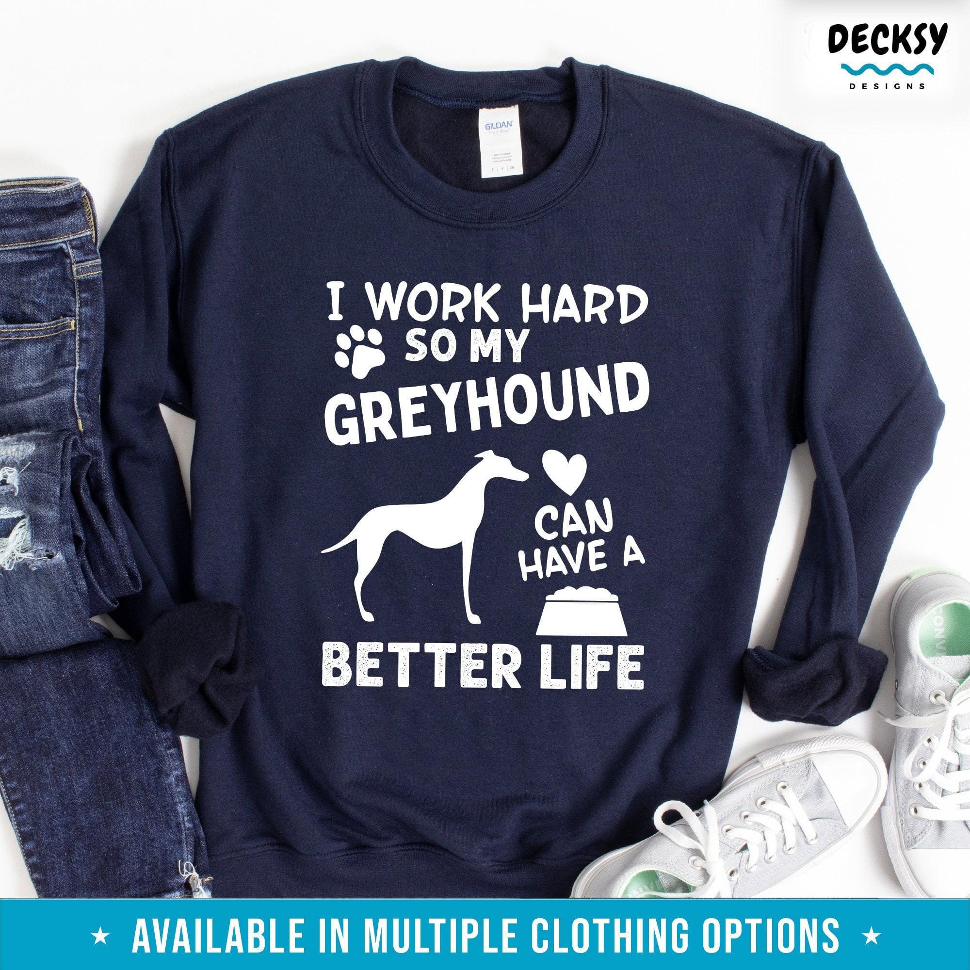 Greyhound Shirt, Dog Owner Gift-Clothing:Gender-Neutral Adult Clothing:Tops & Tees:T-shirts:Graphic Tees-DecksyDesigns