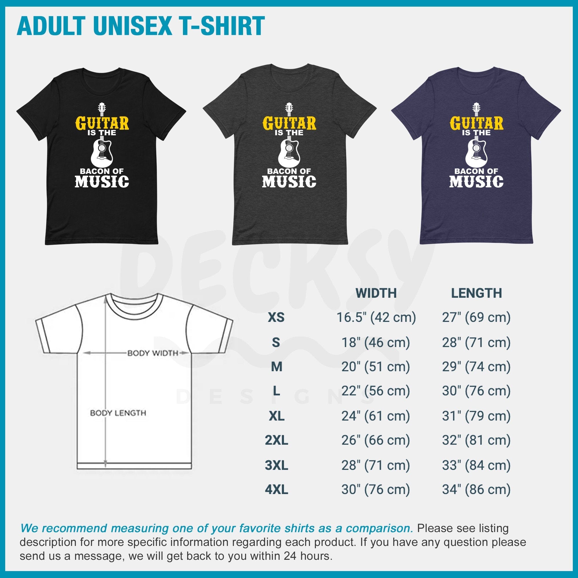 Guitar Shirt, Music Teacher Gift-Clothing:Gender-Neutral Adult Clothing:Tops & Tees:T-shirts:Graphic Tees-DecksyDesigns