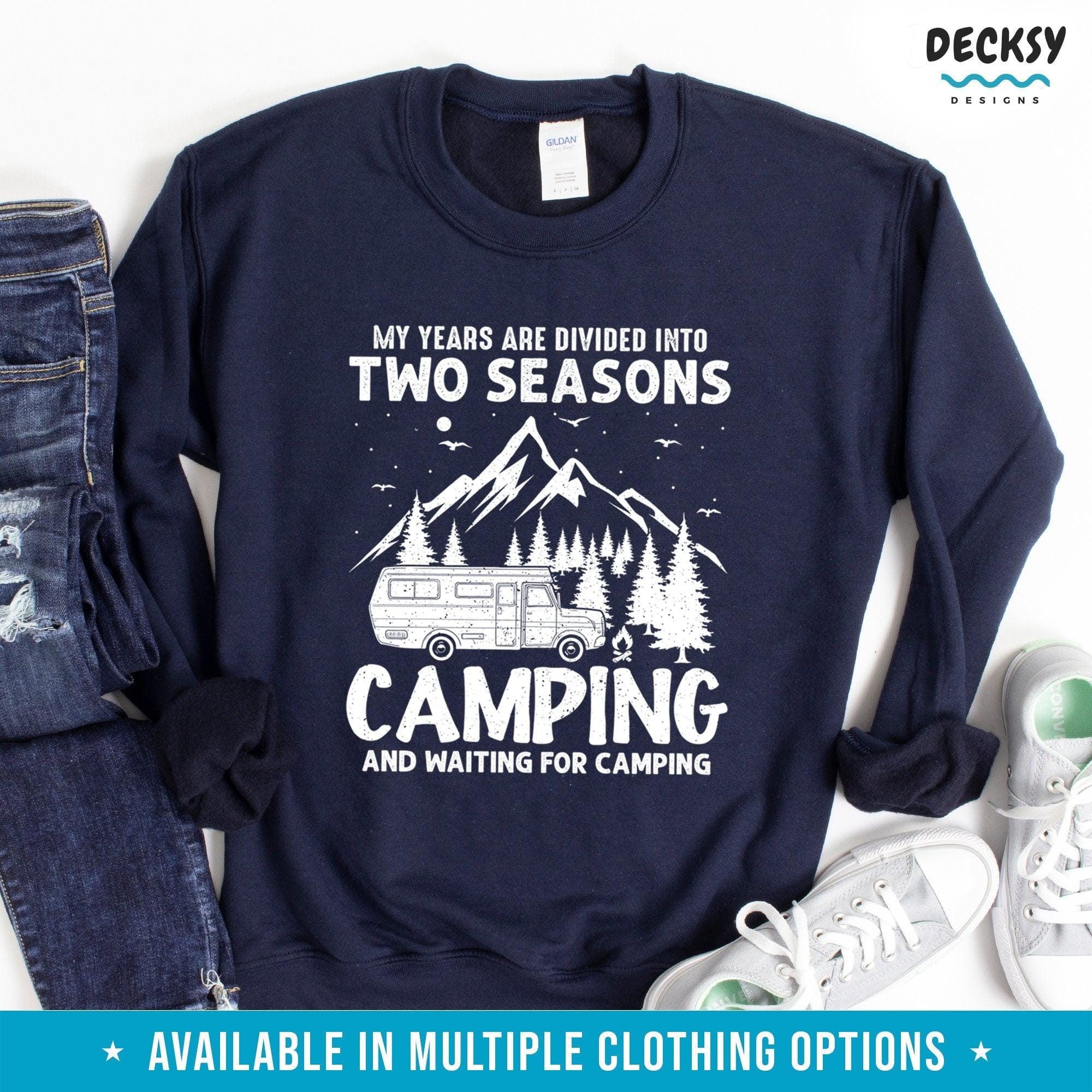 Happy Camper Gift, Outdoor Shirt-Clothing:Gender-Neutral Adult Clothing:Tops & Tees:T-shirts:Graphic Tees-DecksyDesigns