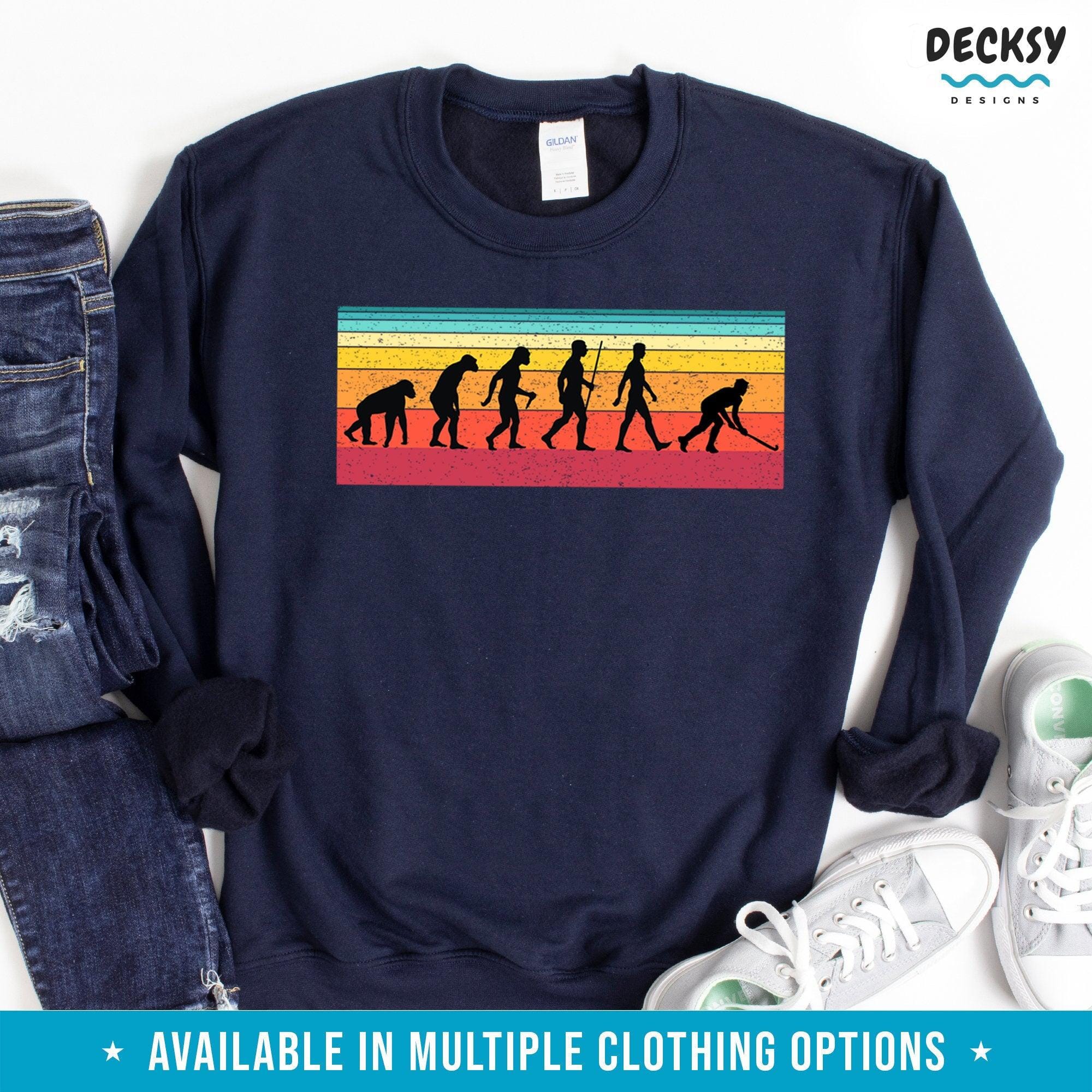 Hockey Evolution Shirt, Field Hockey Gift-Clothing:Gender-Neutral Adult Clothing:Tops & Tees:T-shirts:Graphic Tees-DecksyDesigns