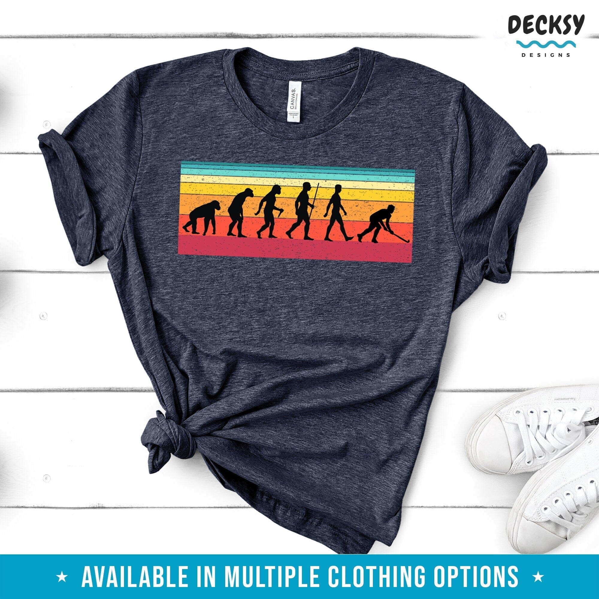 Hockey Evolution Shirt, Field Hockey Gift-Clothing:Gender-Neutral Adult Clothing:Tops & Tees:T-shirts:Graphic Tees-DecksyDesigns