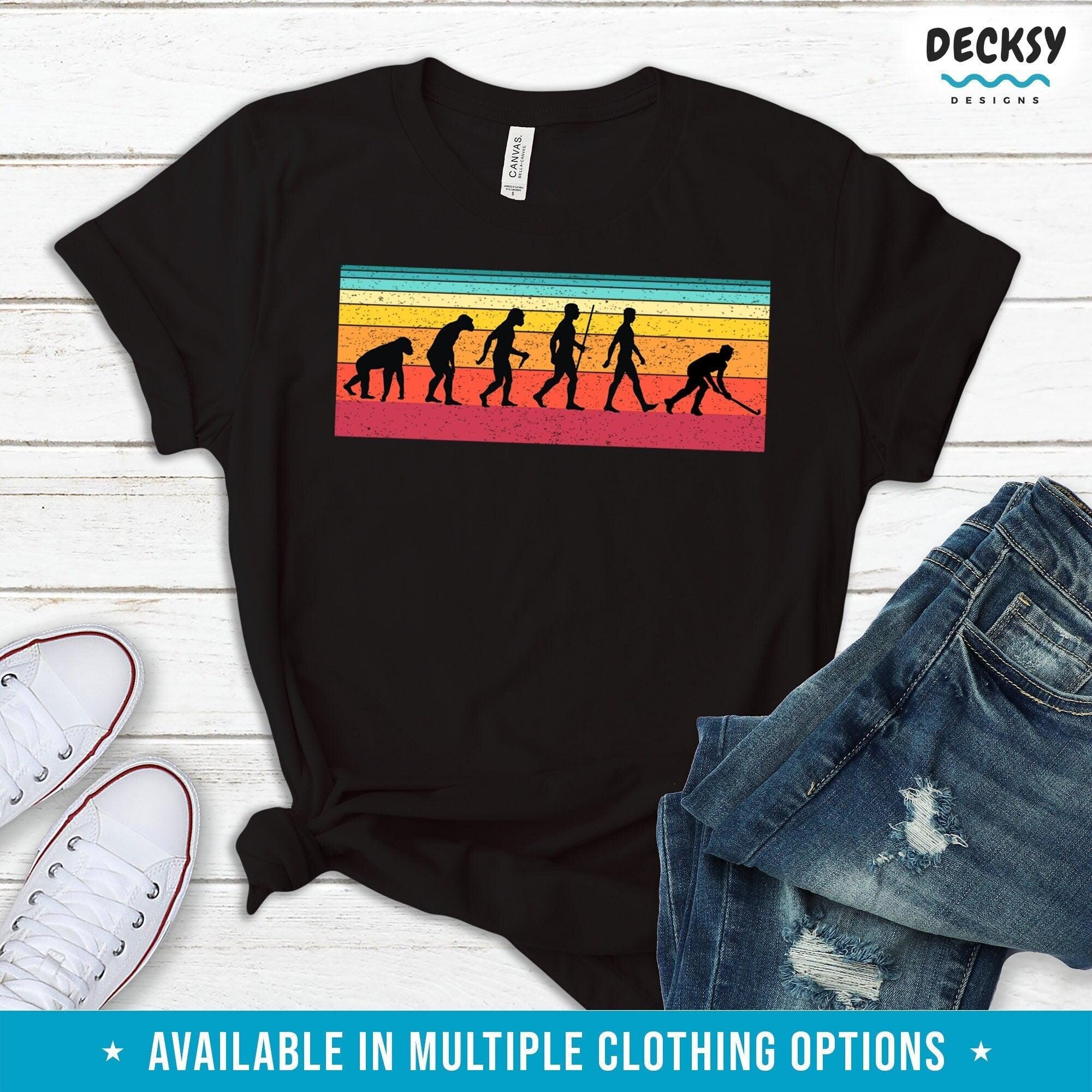 Hockey Evolution Shirt, Field Hockey Gift-Clothing:Gender-Neutral Adult Clothing:Tops & Tees:T-shirts:Graphic Tees-DecksyDesigns