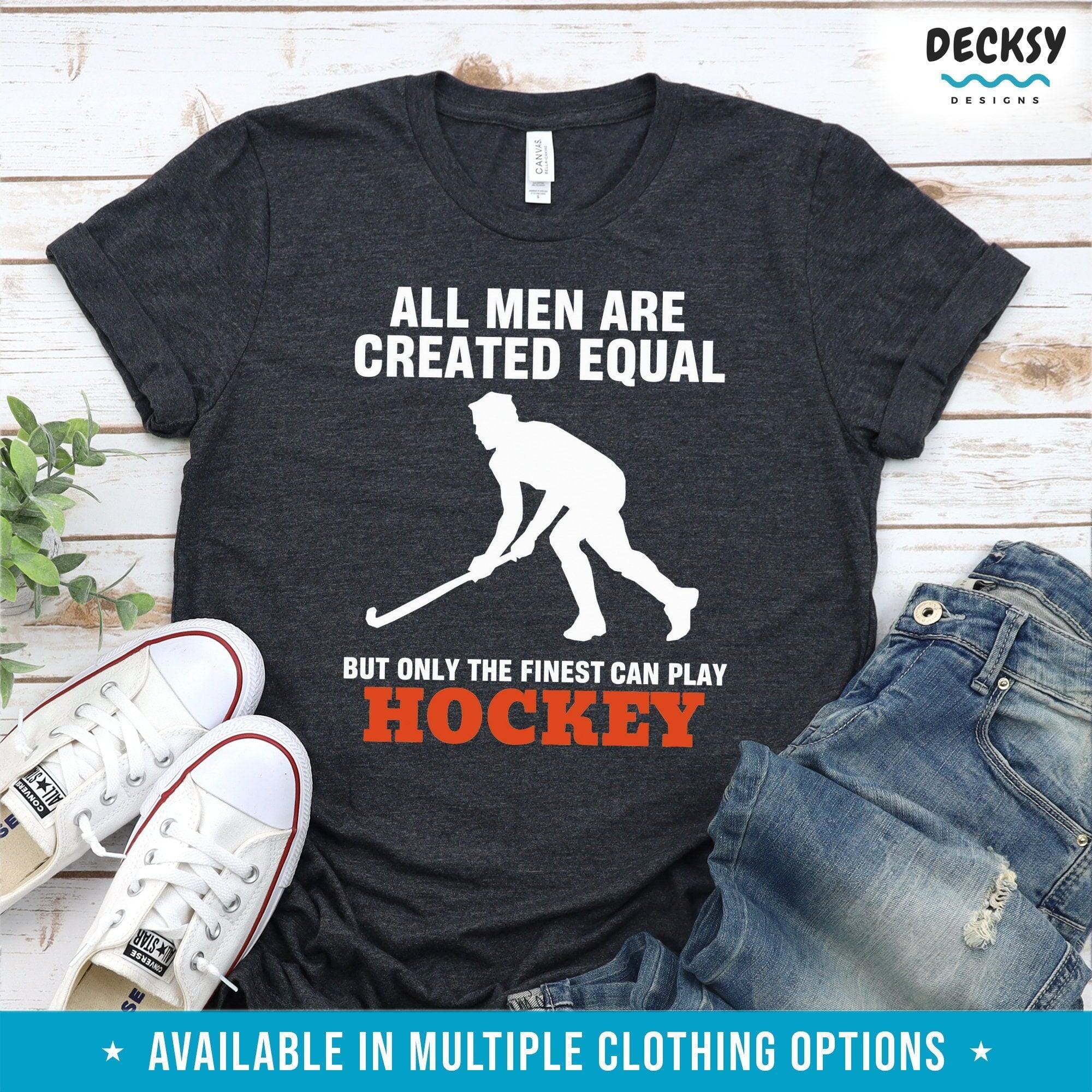 Hockey Player Shirt For Men, Sportsman Gift-Clothing:Gender-Neutral Adult Clothing:Tops & Tees:T-shirts:Graphic Tees-DecksyDesigns