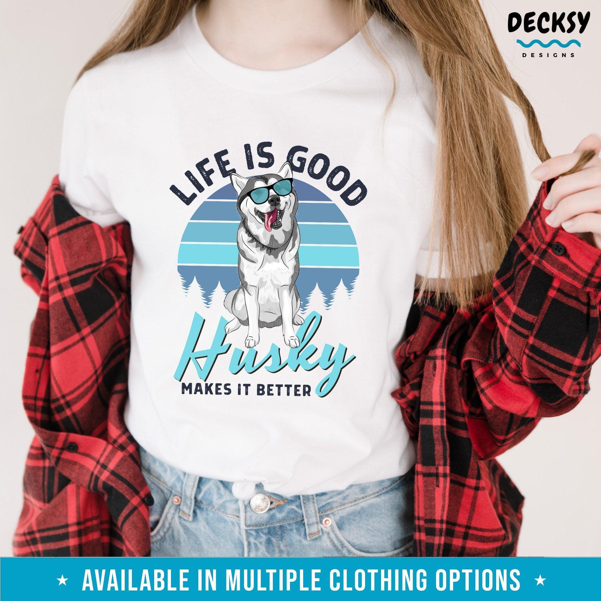 Husky T Shirt, Gift for Siberian Husky Owner-Clothing:Gender-Neutral Adult Clothing:Tops & Tees:T-shirts:Graphic Tees-DecksyDesigns