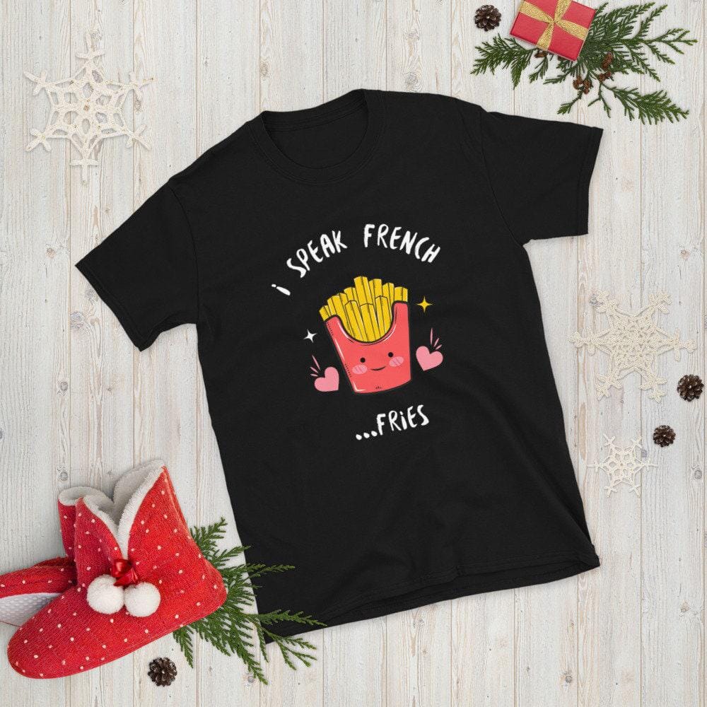 I Speak French Fries Tshirt, Foodie Gift-Clothing:Gender-Neutral Adult Clothing:Tops & Tees:T-shirts-DecksyDesigns