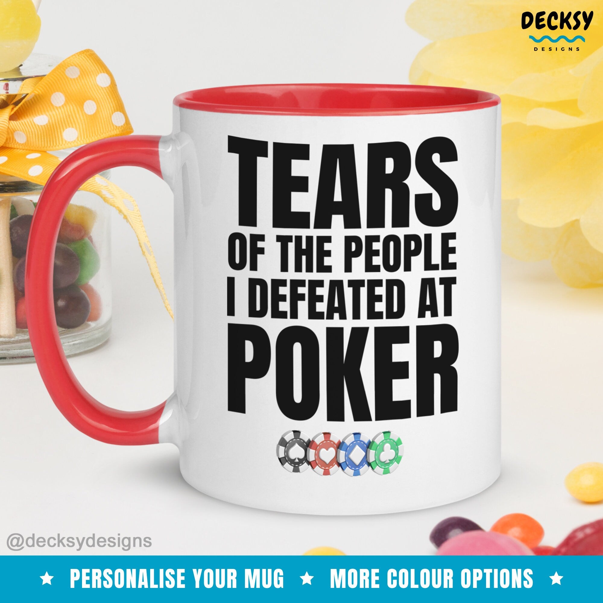 Poker Mug, Custom Poker Player Gifts, Gambling Gift, Card Player Coffee Mug, Poker Gift For Dad, Poker Friend Gift, Gambler Mug, Casino Mug Mugs by DecksyDesigns