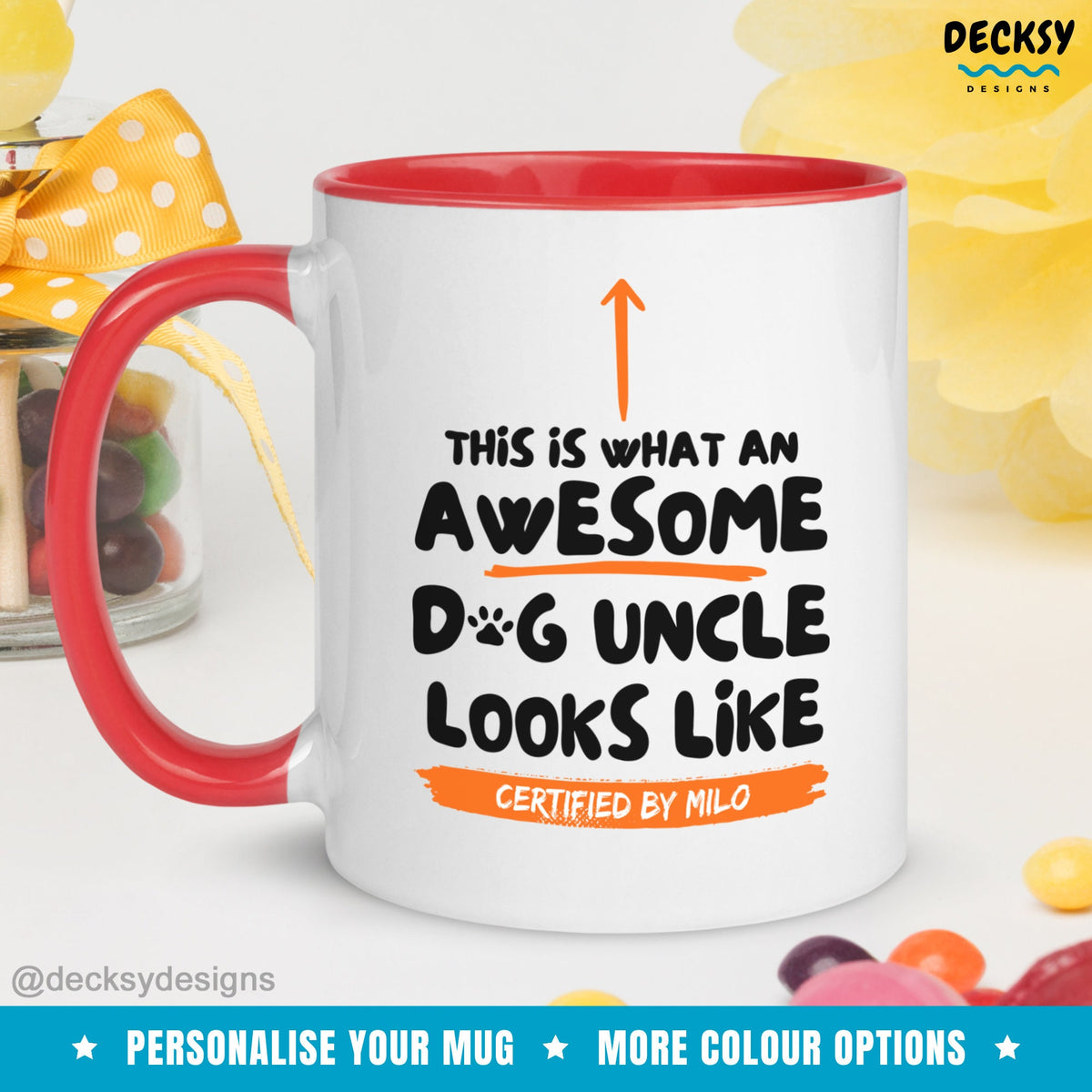 Dog Uncle Mug, Gift For Dog Lover, Custom Dog Owner Mug, Funny Dog Dad Gift Idea, Personalized Dog Parent Gift, Dog Mum Coffee Mug Mugs by DecksyDesigns