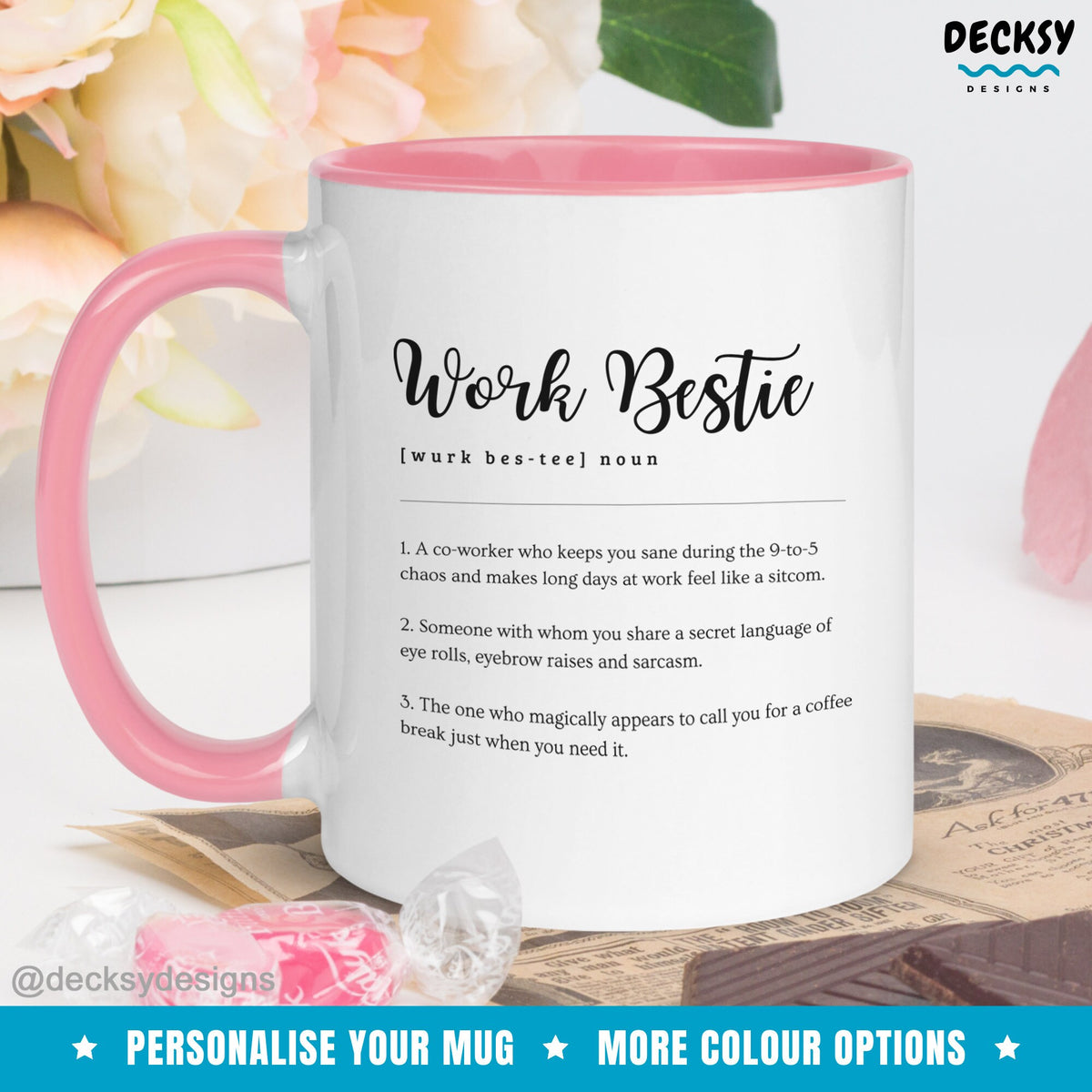 Coworker Friend Mug, Gift For Work Friend, Coworker Birthday Gift, Work Bestie Mug, Gift For Best Friend Colleague, Best Coworker Ever Mug Mugs by DecksyDesigns
